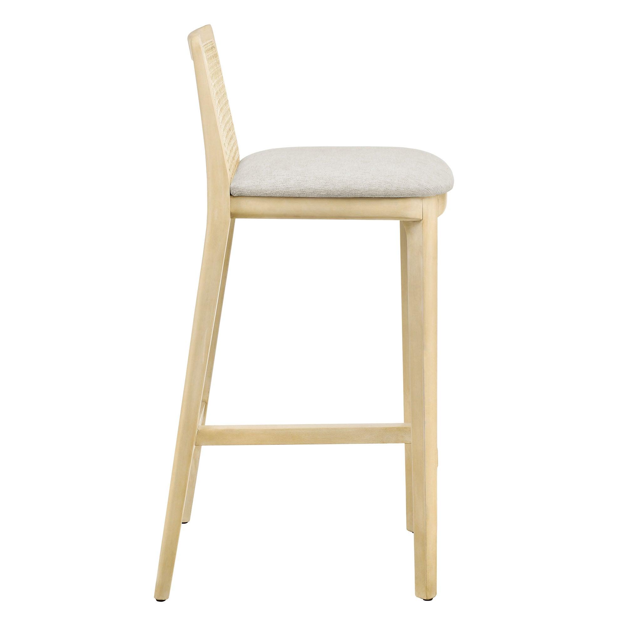 Monarch Wood and Rattan Bar Stool