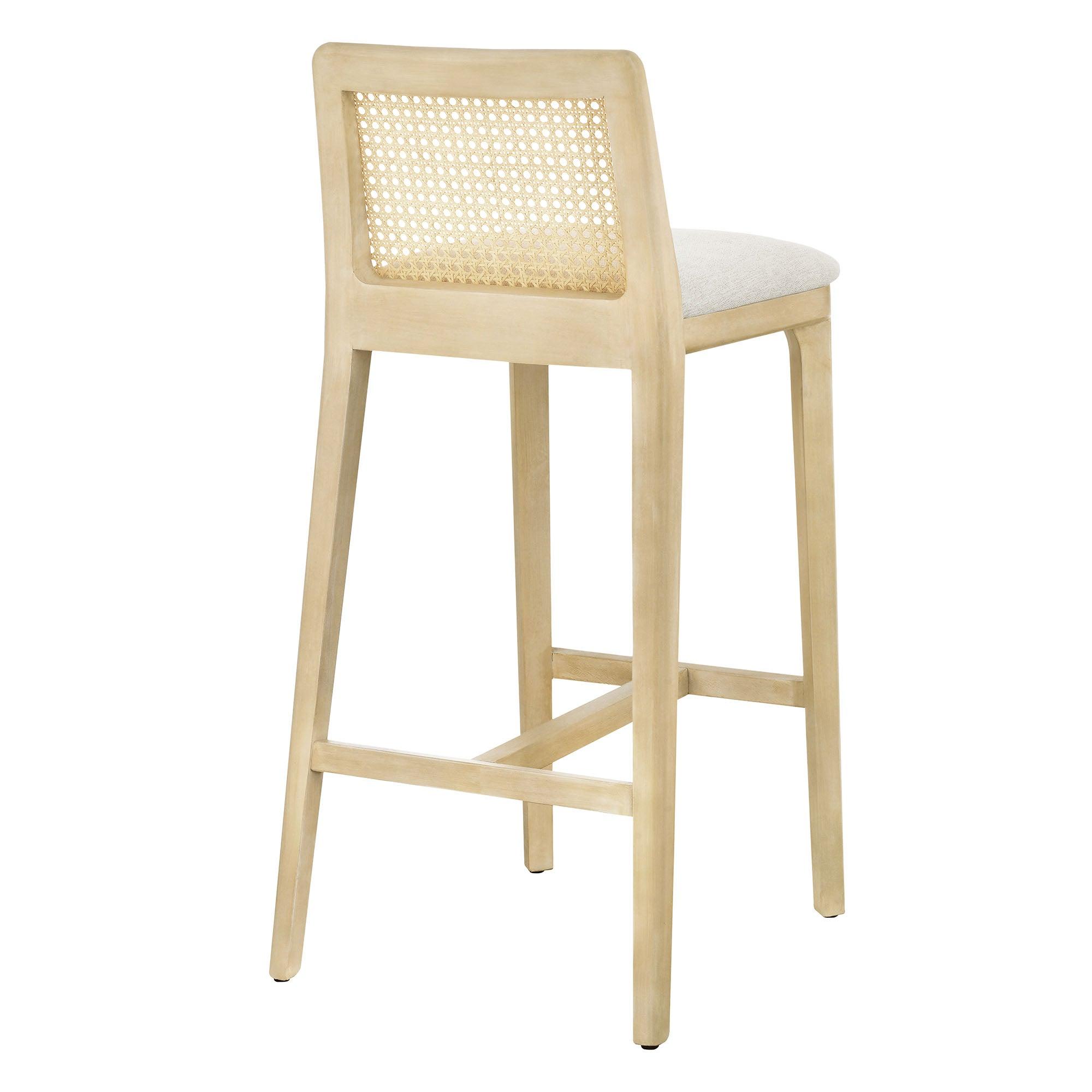 Monarch Wood and Rattan Bar Stool