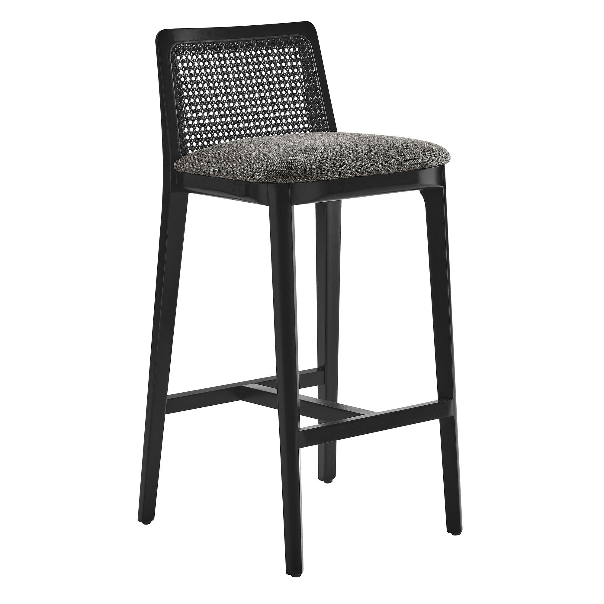 Monarch Wood and Rattan Bar Stool