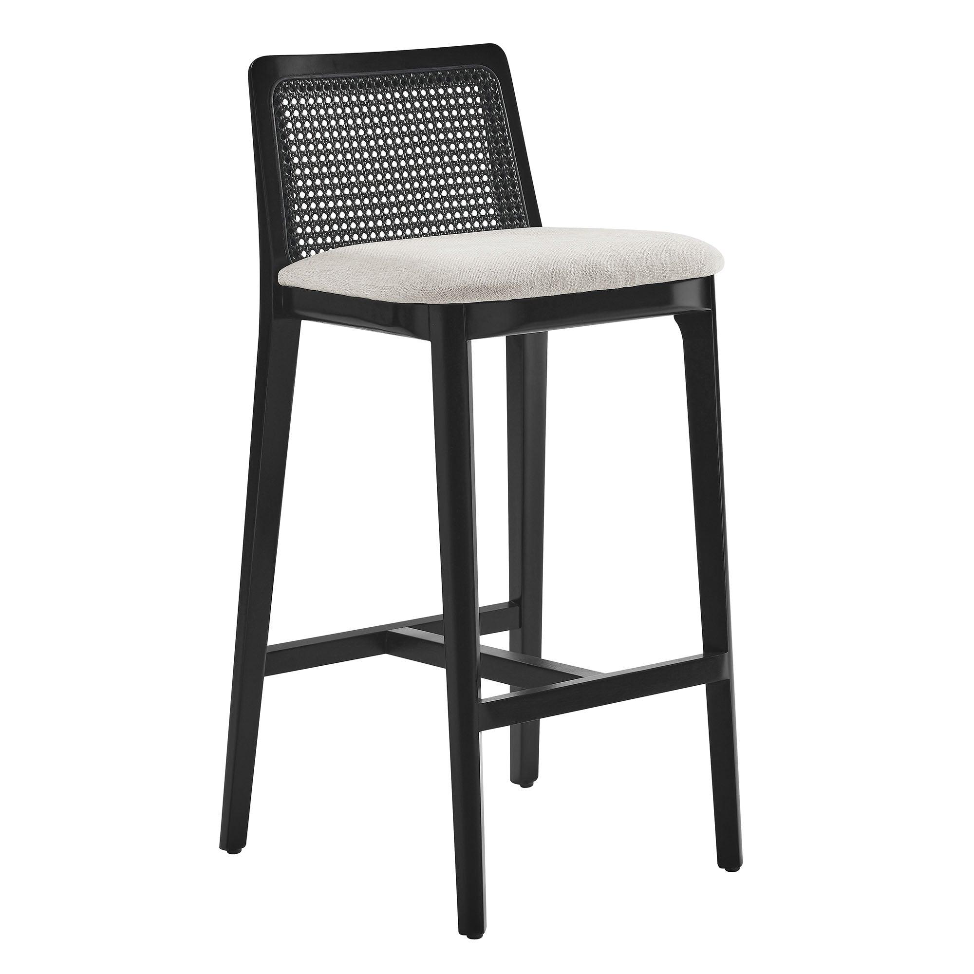 Monarch Wood and Rattan Bar Stool