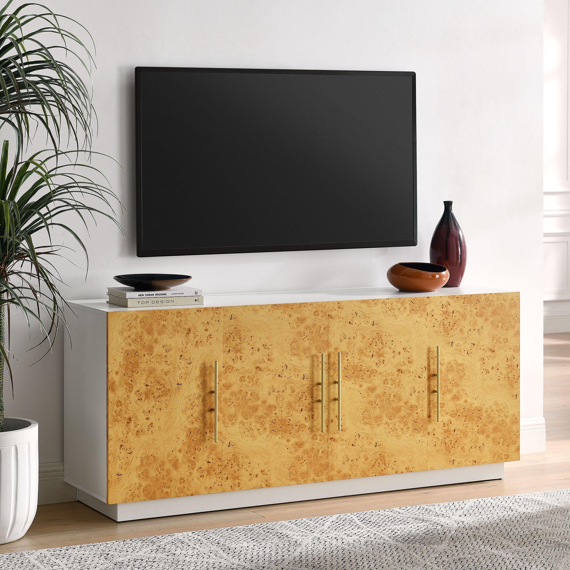 Abel 69 Inch Burl Wood Sideboard Buffet TV Stand