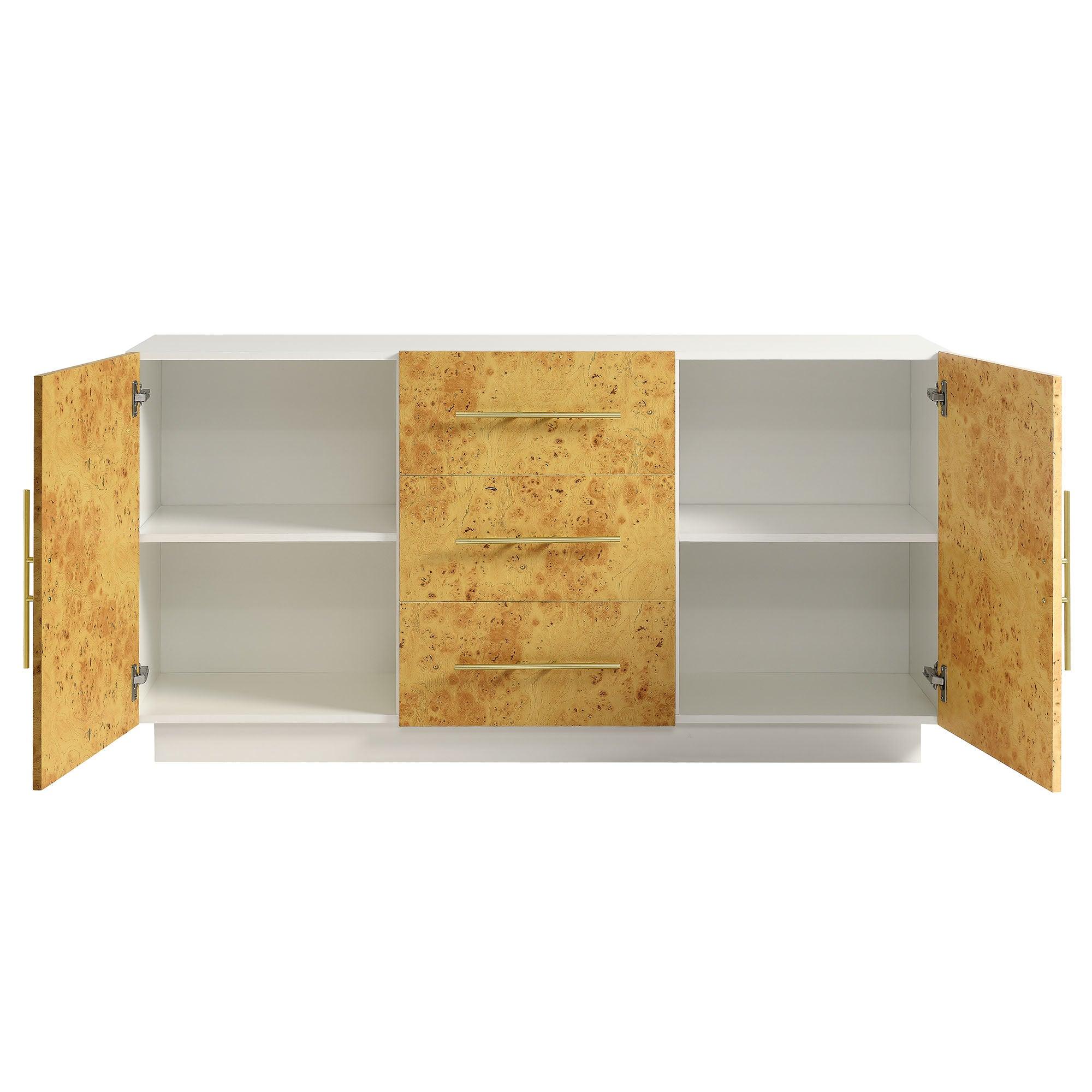 Abel 59 Inch Burl Wood Sideboard Buffet TV Stand