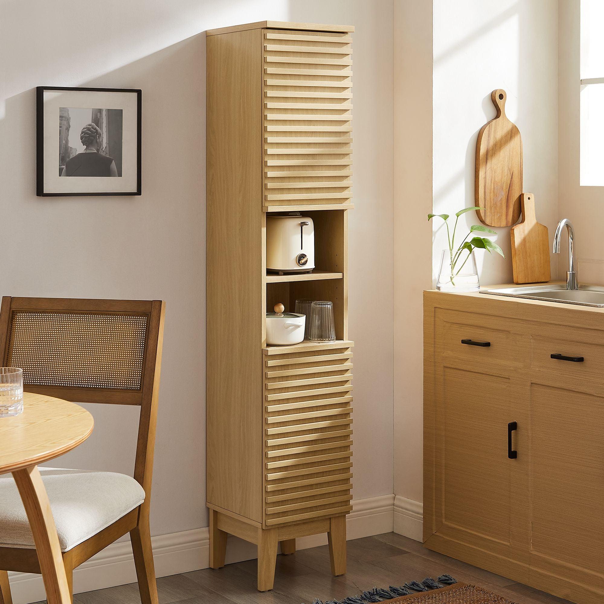 Render Tall Narrow Bathroom Storage Cabinet