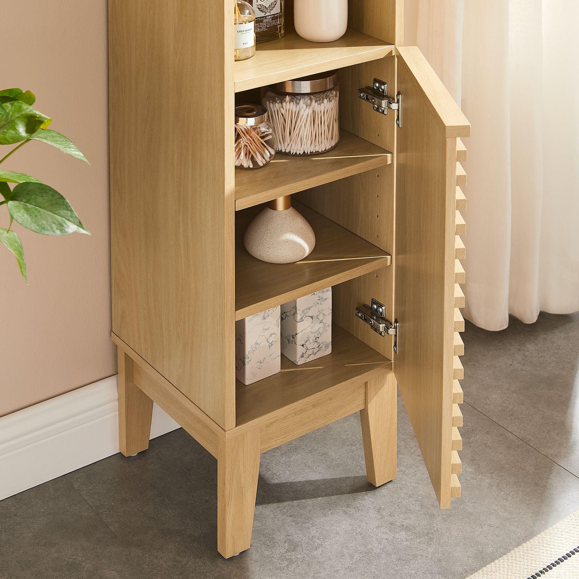 Render Tall Narrow Bathroom Storage Cabinet