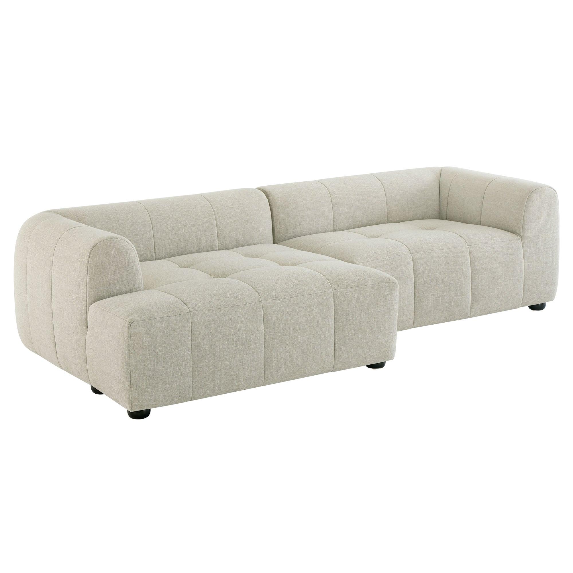 Liana Left-Facing Upholstered Fabric Modular Sofa with Chaise