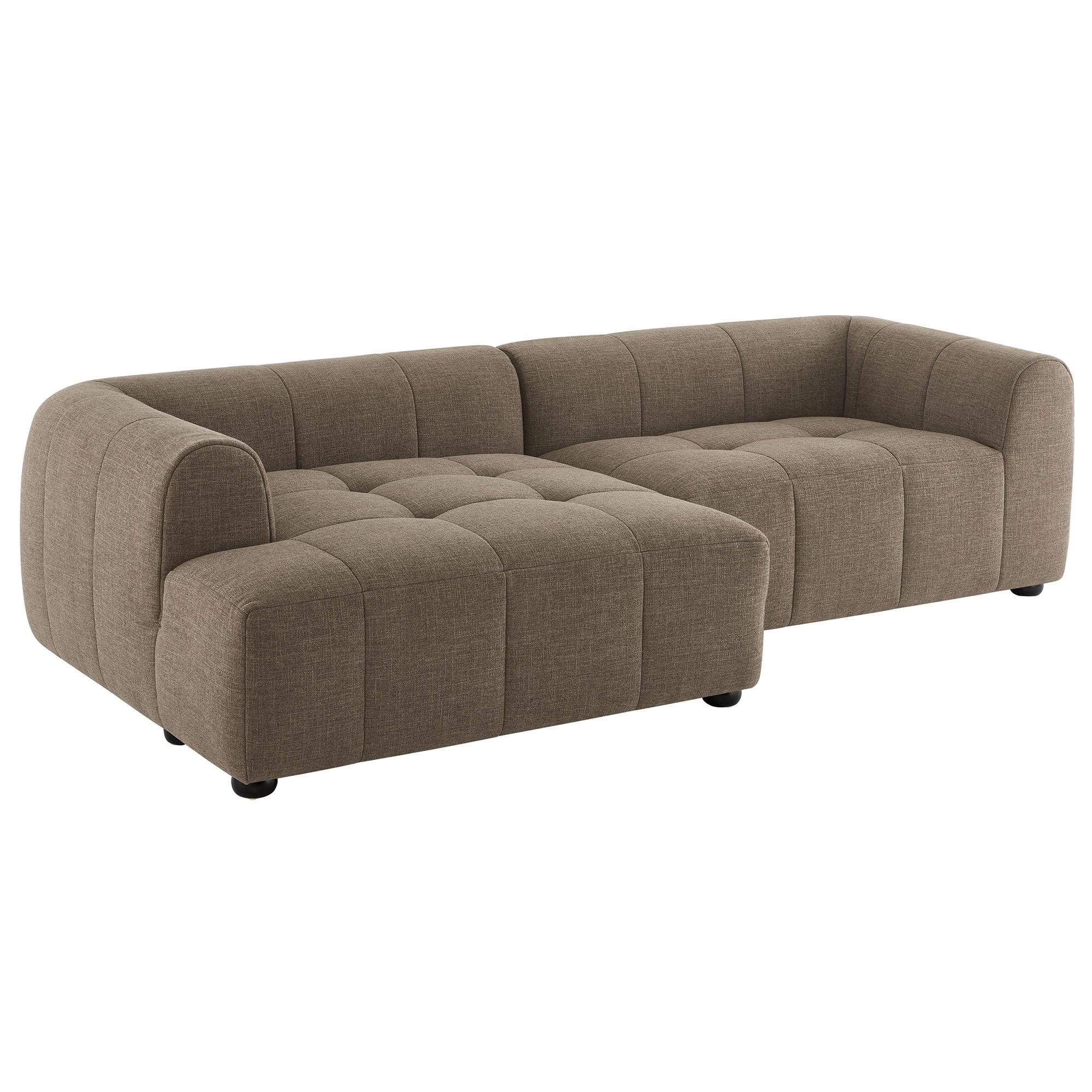 Liana Left-Facing Upholstered Fabric Modular Sofa with Chaise