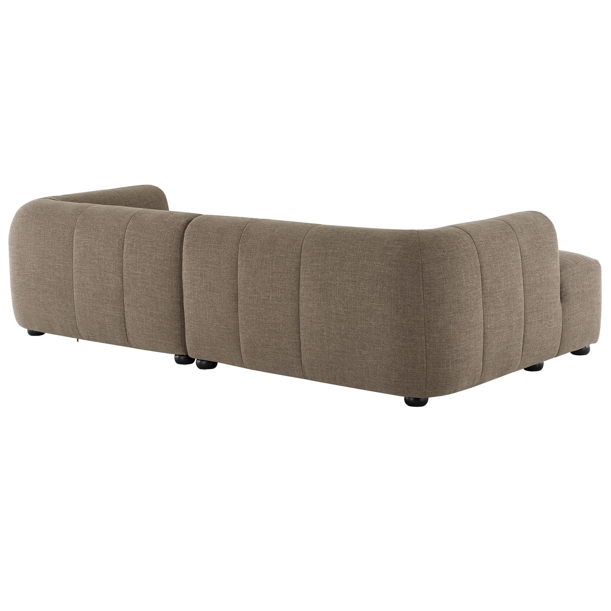 Liana Left-Facing Upholstered Fabric Modular Sofa with Chaise