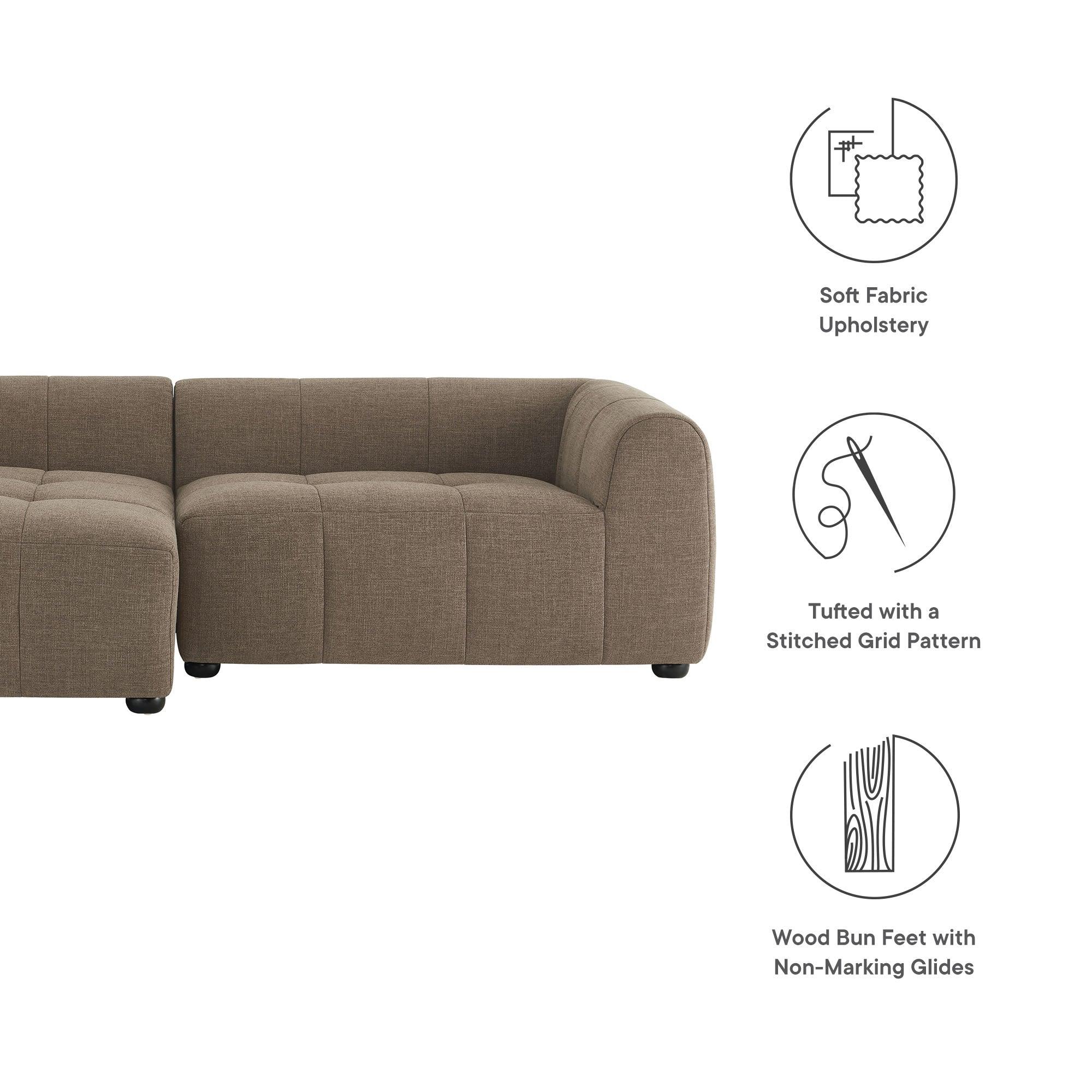 Liana Left-Facing Upholstered Fabric Modular Sofa with Chaise