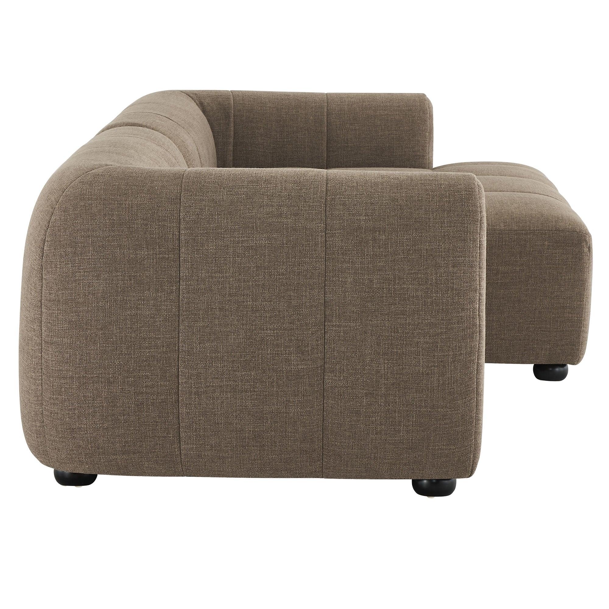 Liana Right-Facing Upholstered Fabric Modular Sofa with Chaise