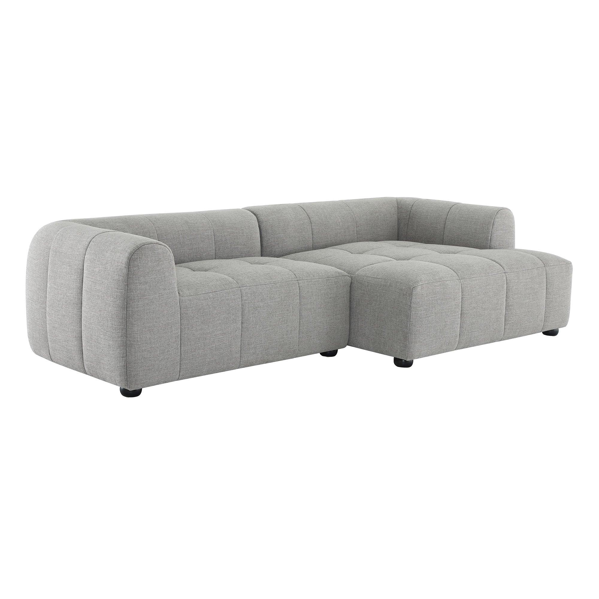 Liana Right-Facing Upholstered Fabric Modular Sofa with Chaise