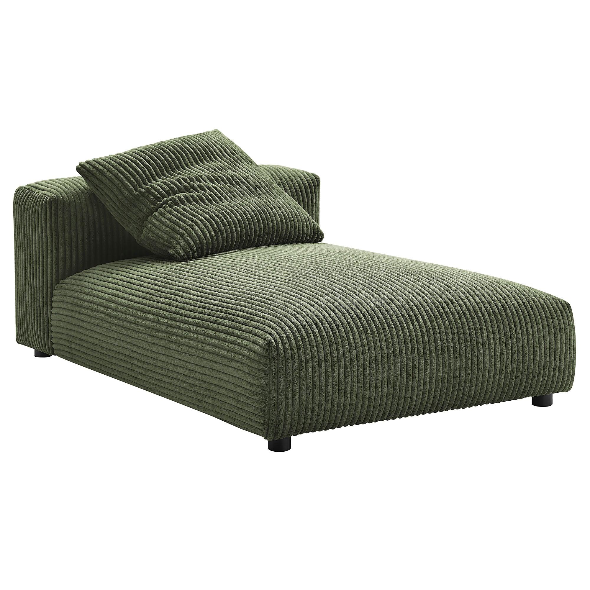 Solace Modular Corduroy Upholstered Armless Chaise Lounge