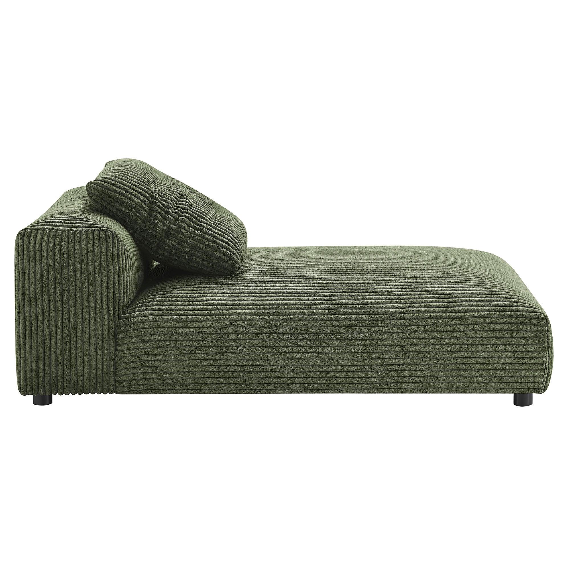 Solace Modular Corduroy Upholstered Armless Chaise Lounge