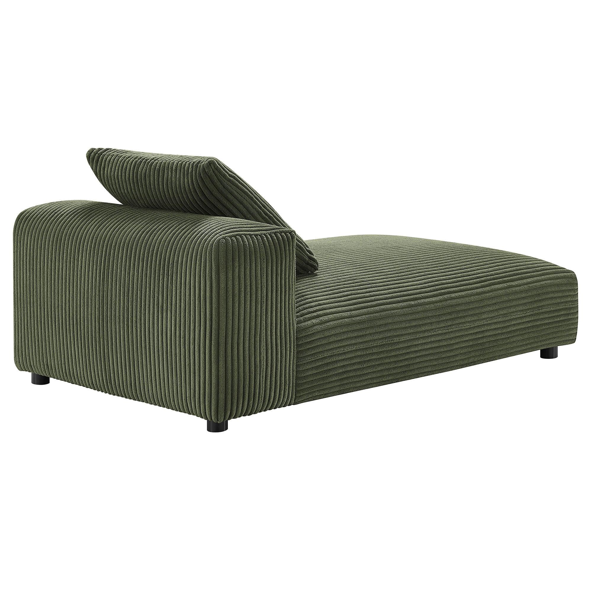 Solace Modular Corduroy Upholstered Armless Chaise Lounge