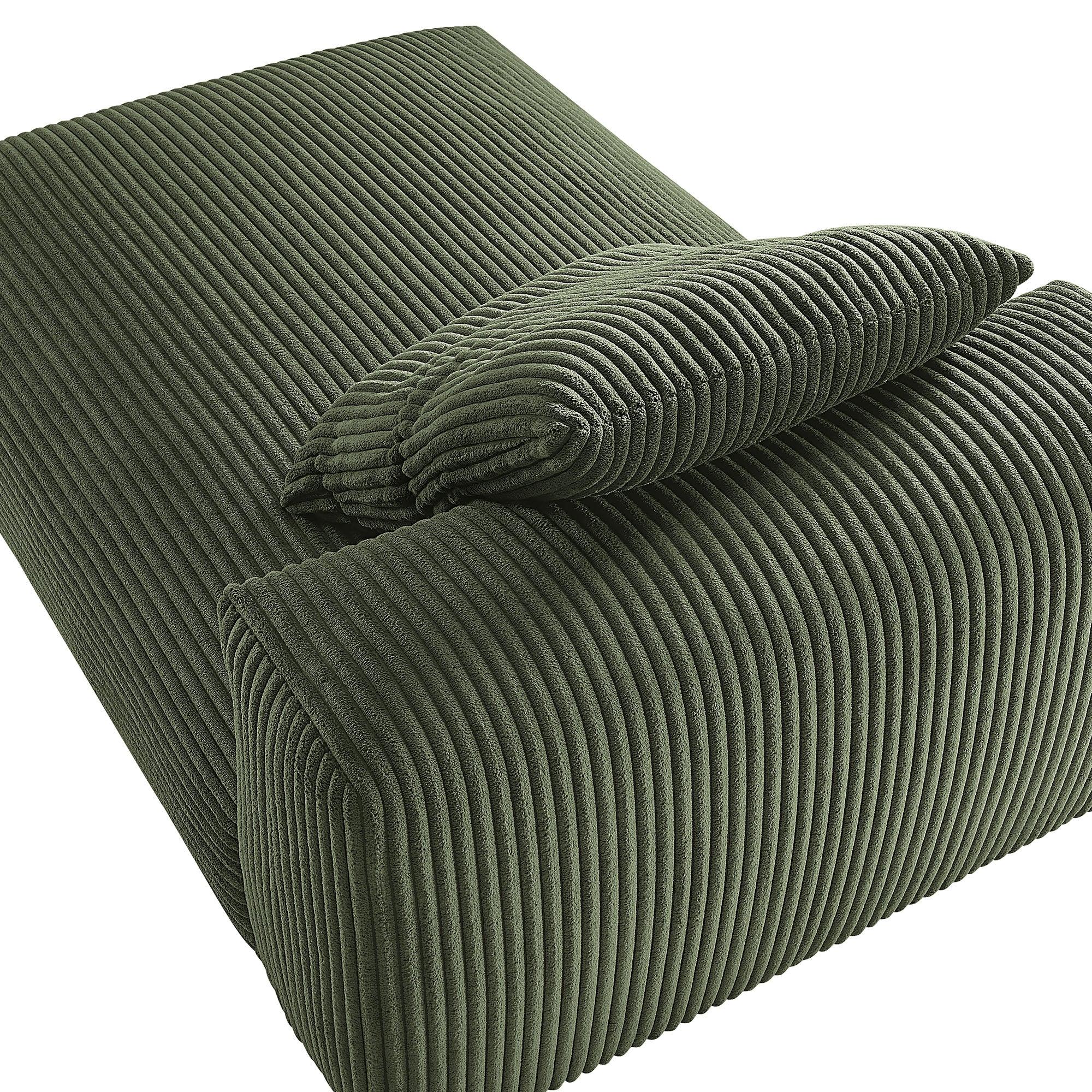 Solace Modular Corduroy Upholstered Armless Chaise Lounge