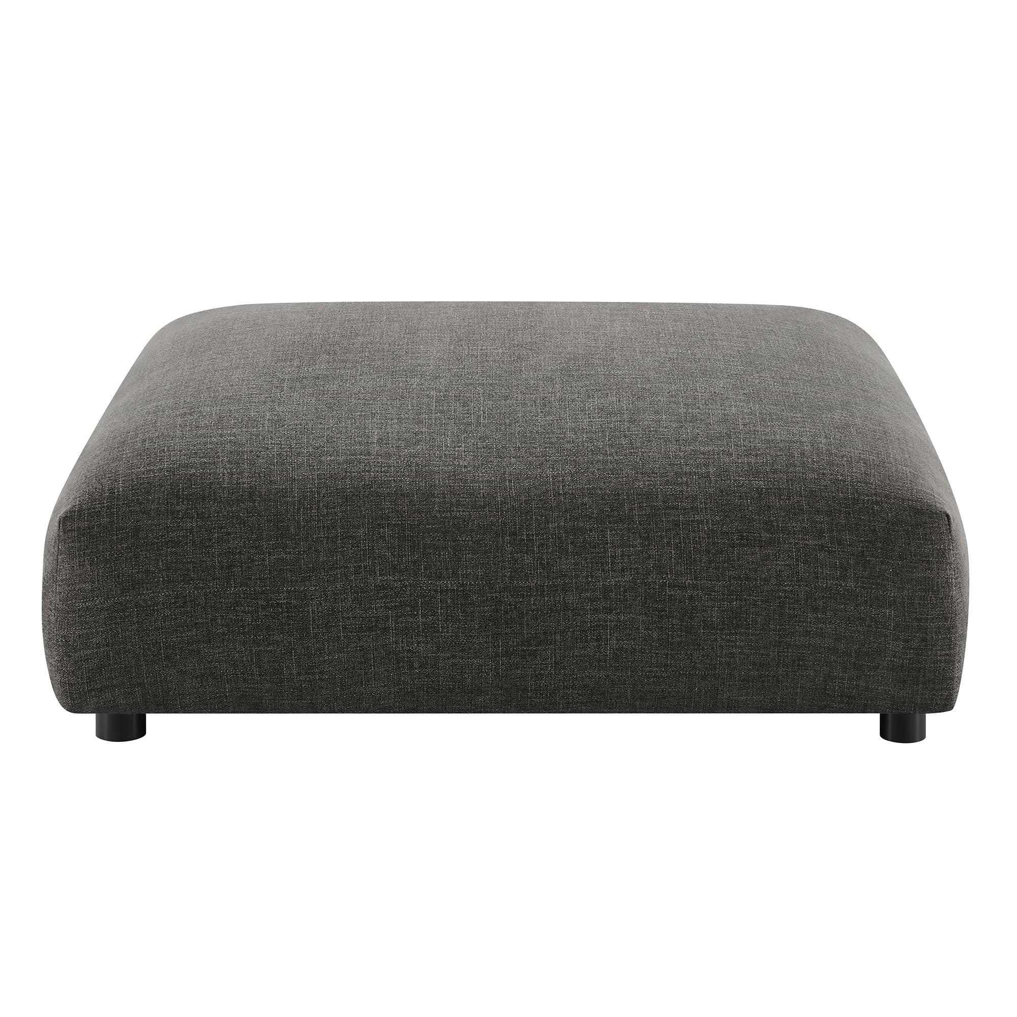 Solace Modular Upholstered Fabric Armless Loveseat and Ottoman Set