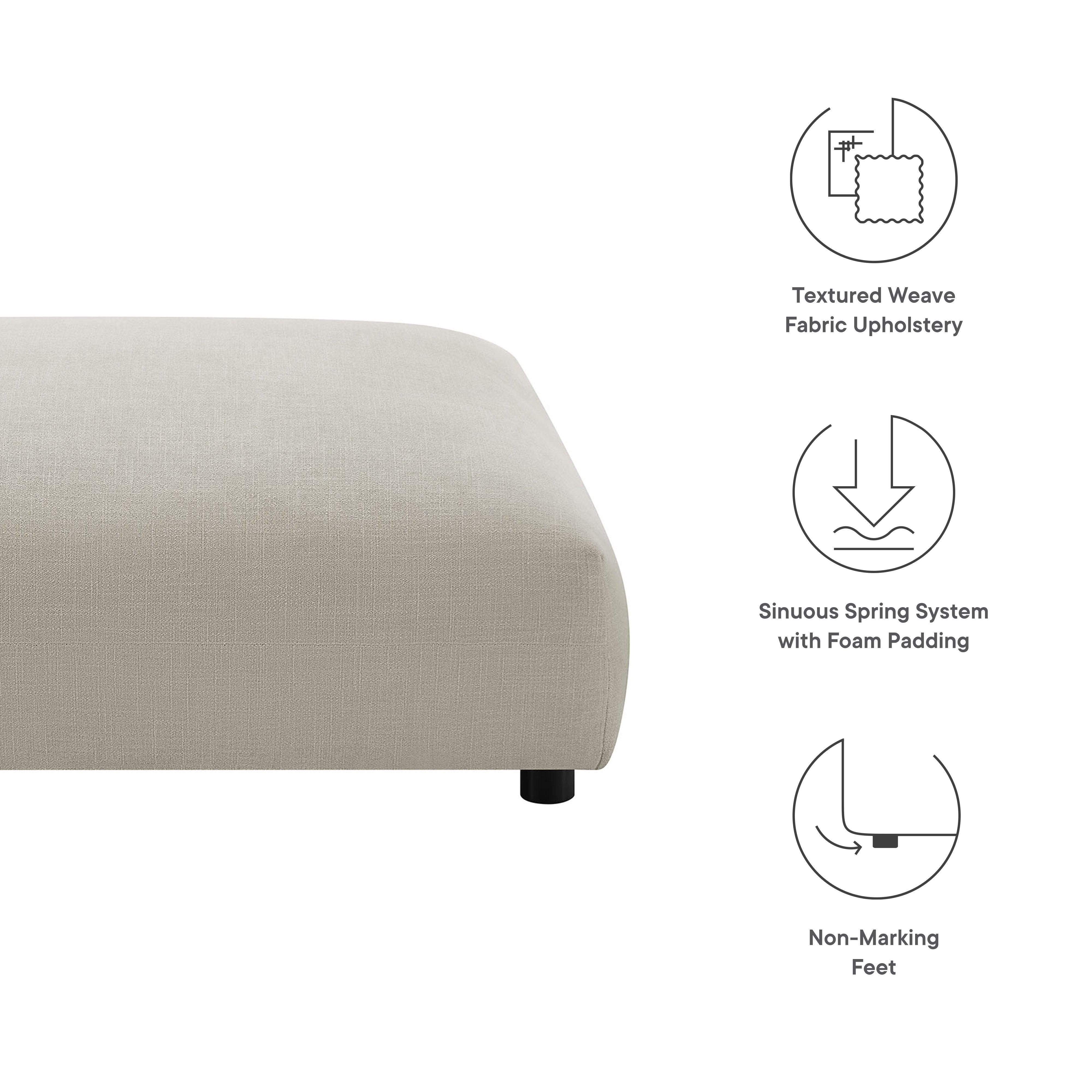 Solace Modular Upholstered Fabric Ottoman