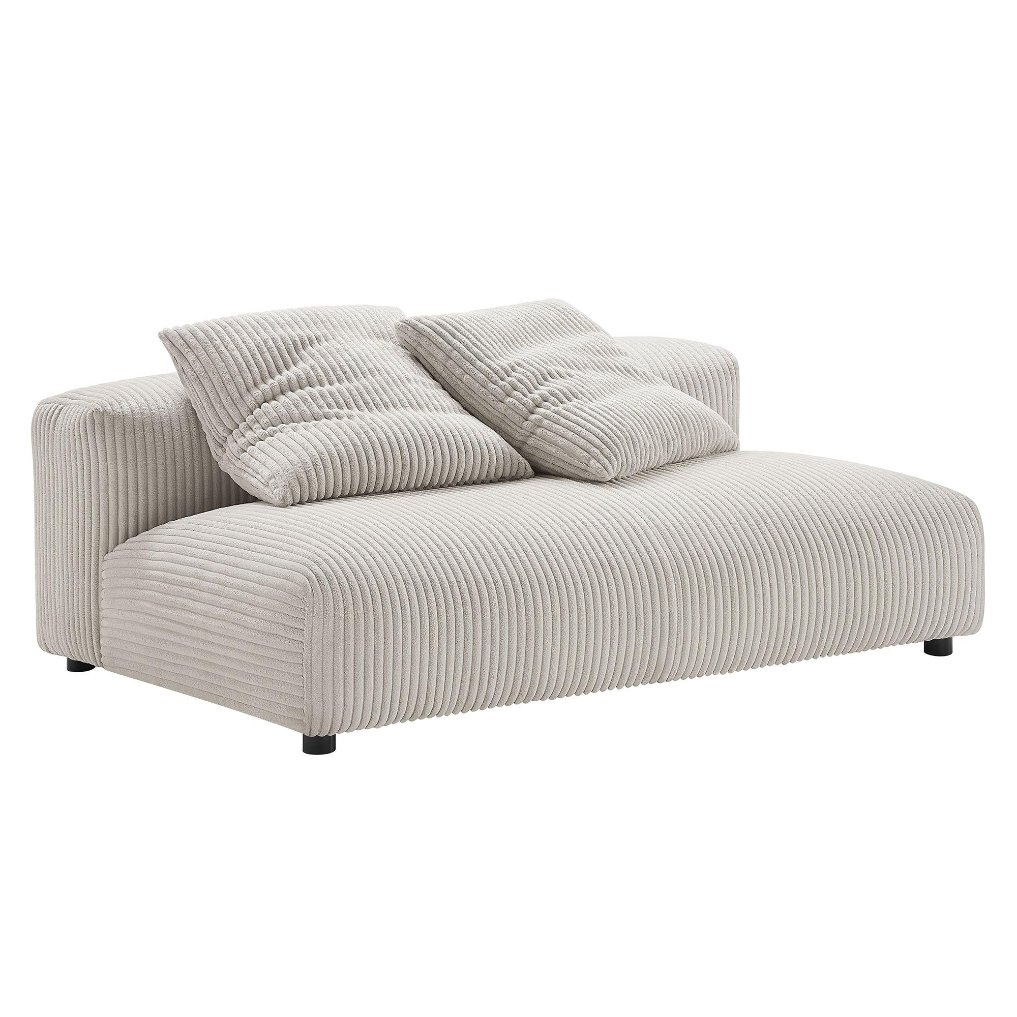 Solace Modular Corduroy Upholstered Armless Loveseat