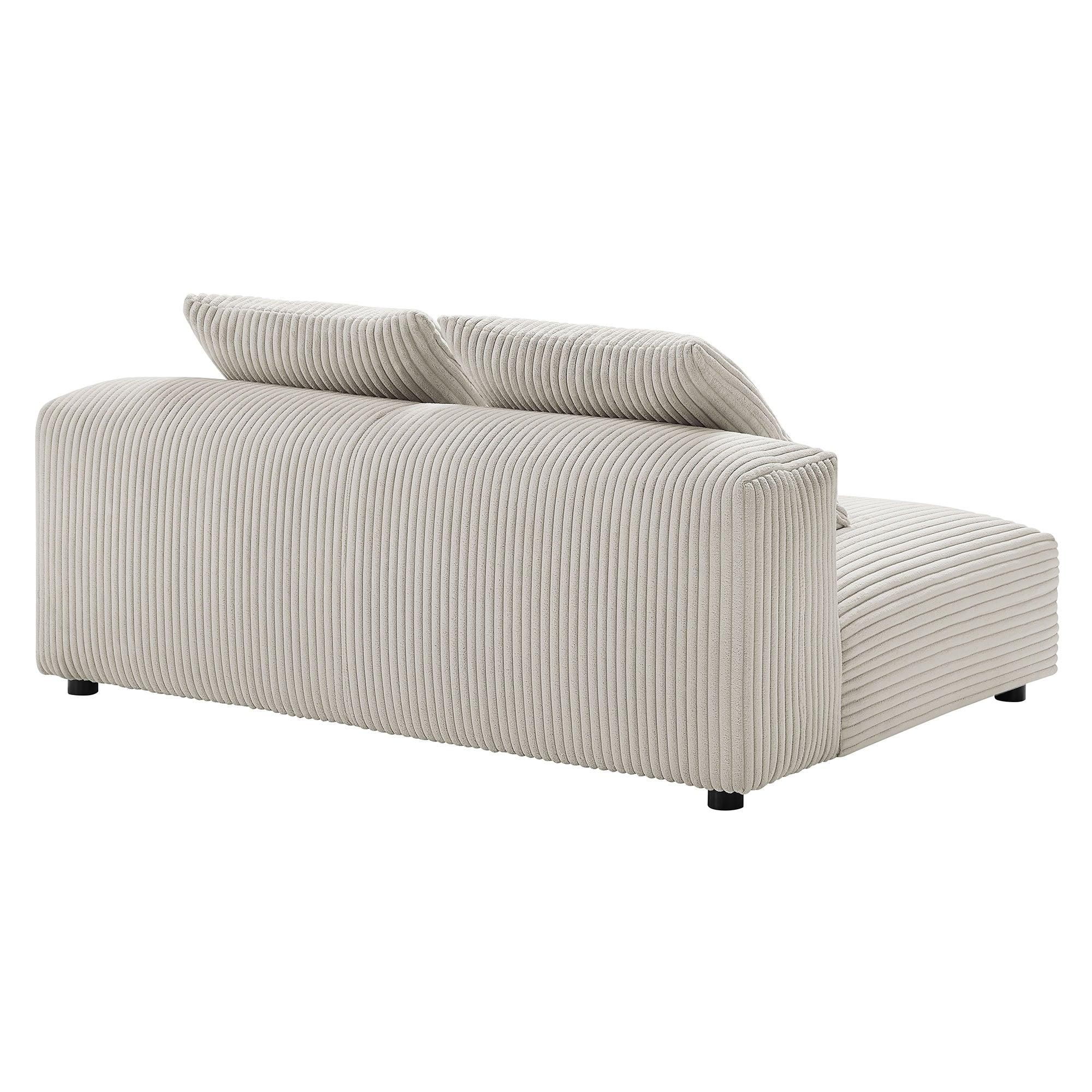 Solace Modular Corduroy Upholstered Armless Loveseat