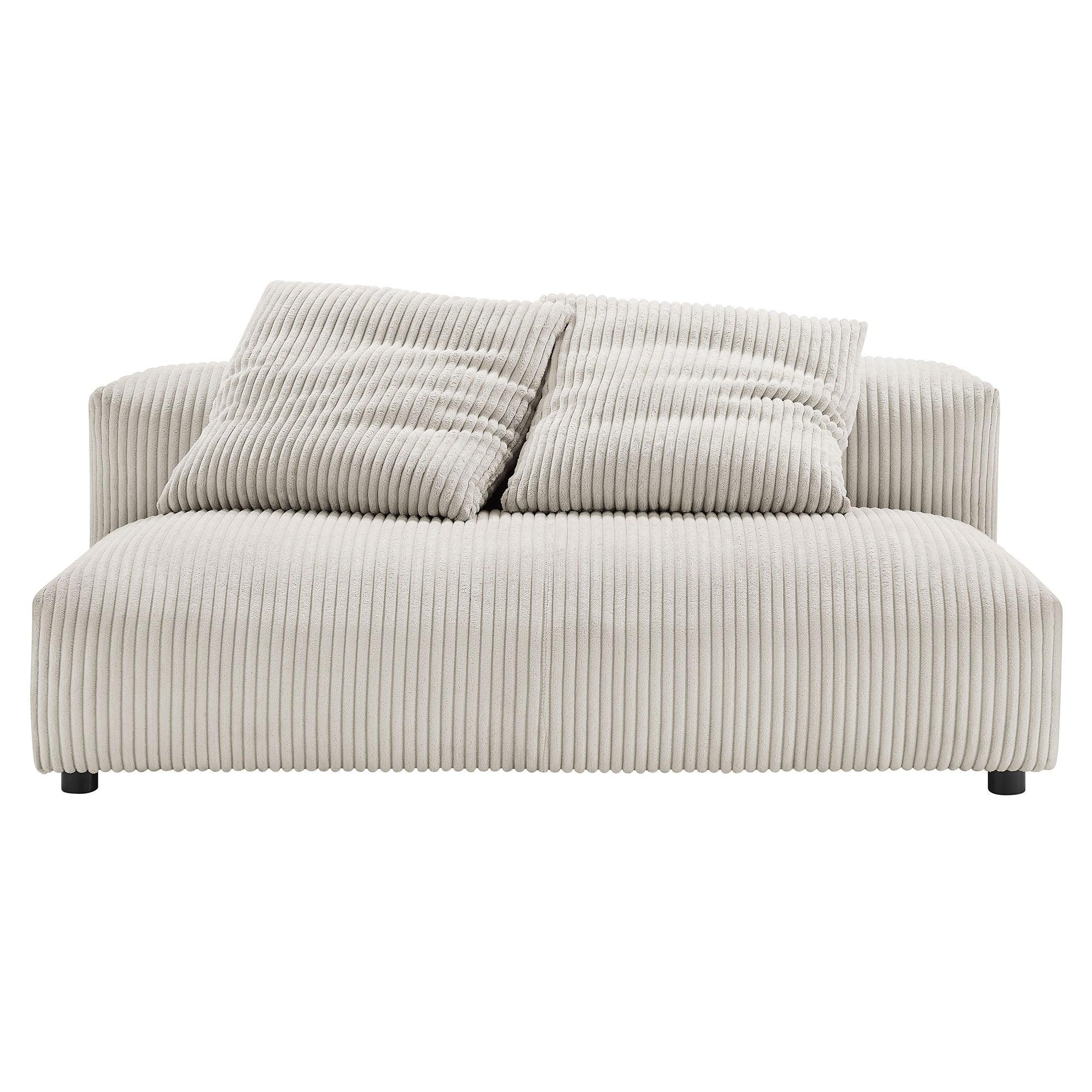 Solace Modular Corduroy Upholstered Armless Loveseat