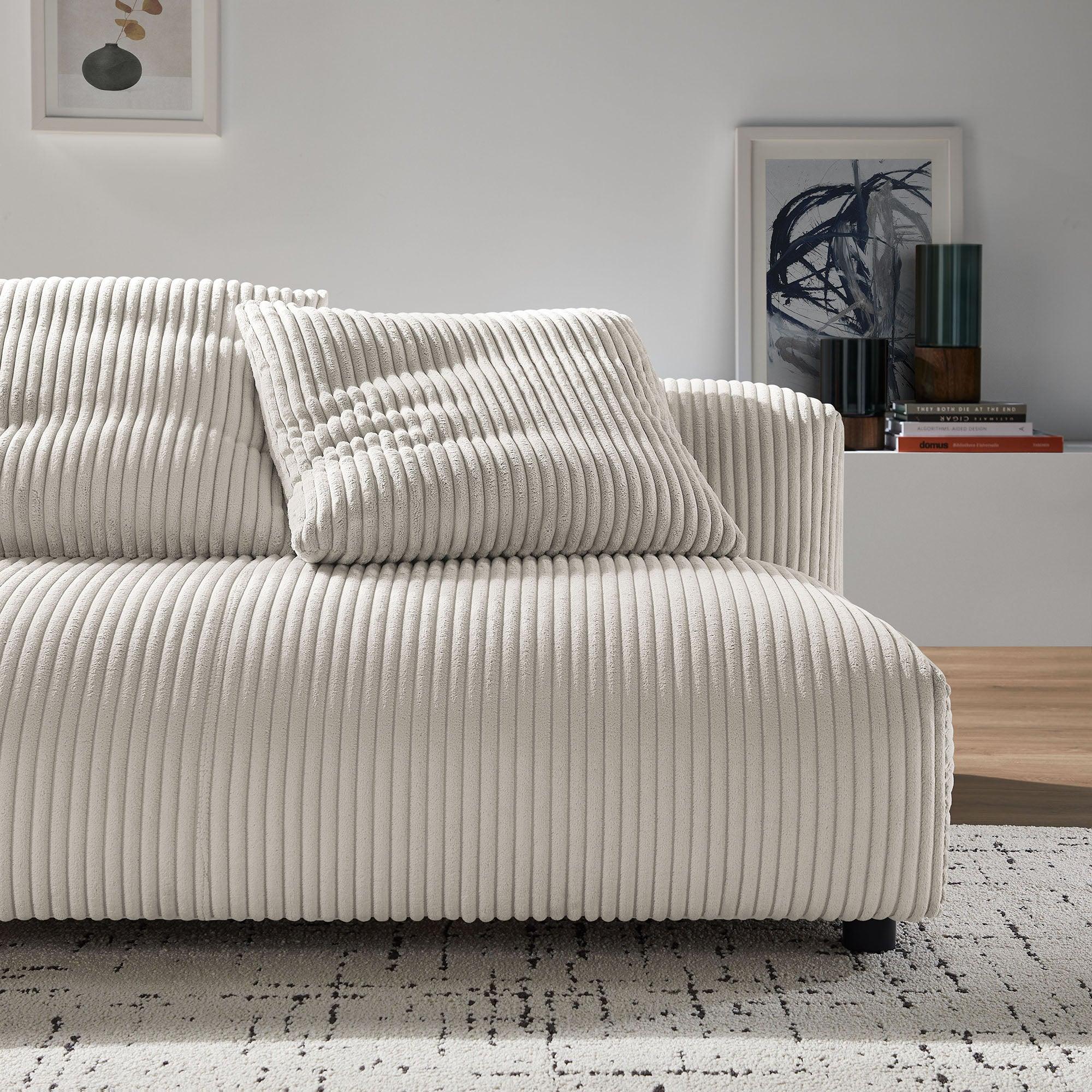 Solace Modular Corduroy Upholstered Armless Loveseat