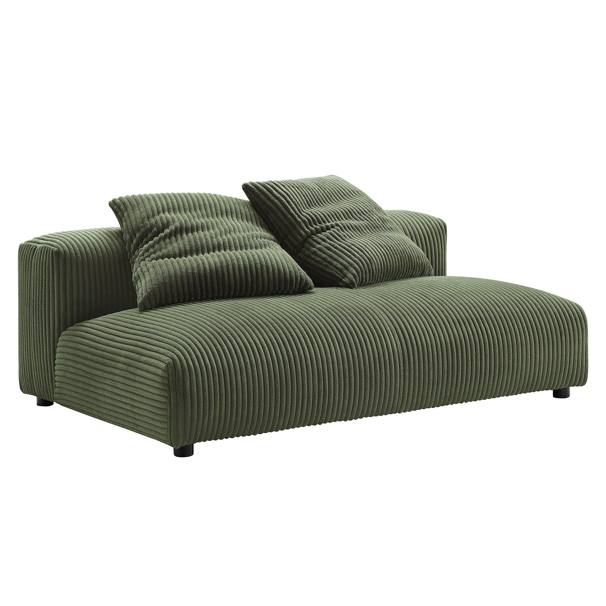 Solace Modular Corduroy Upholstered Armless Loveseat