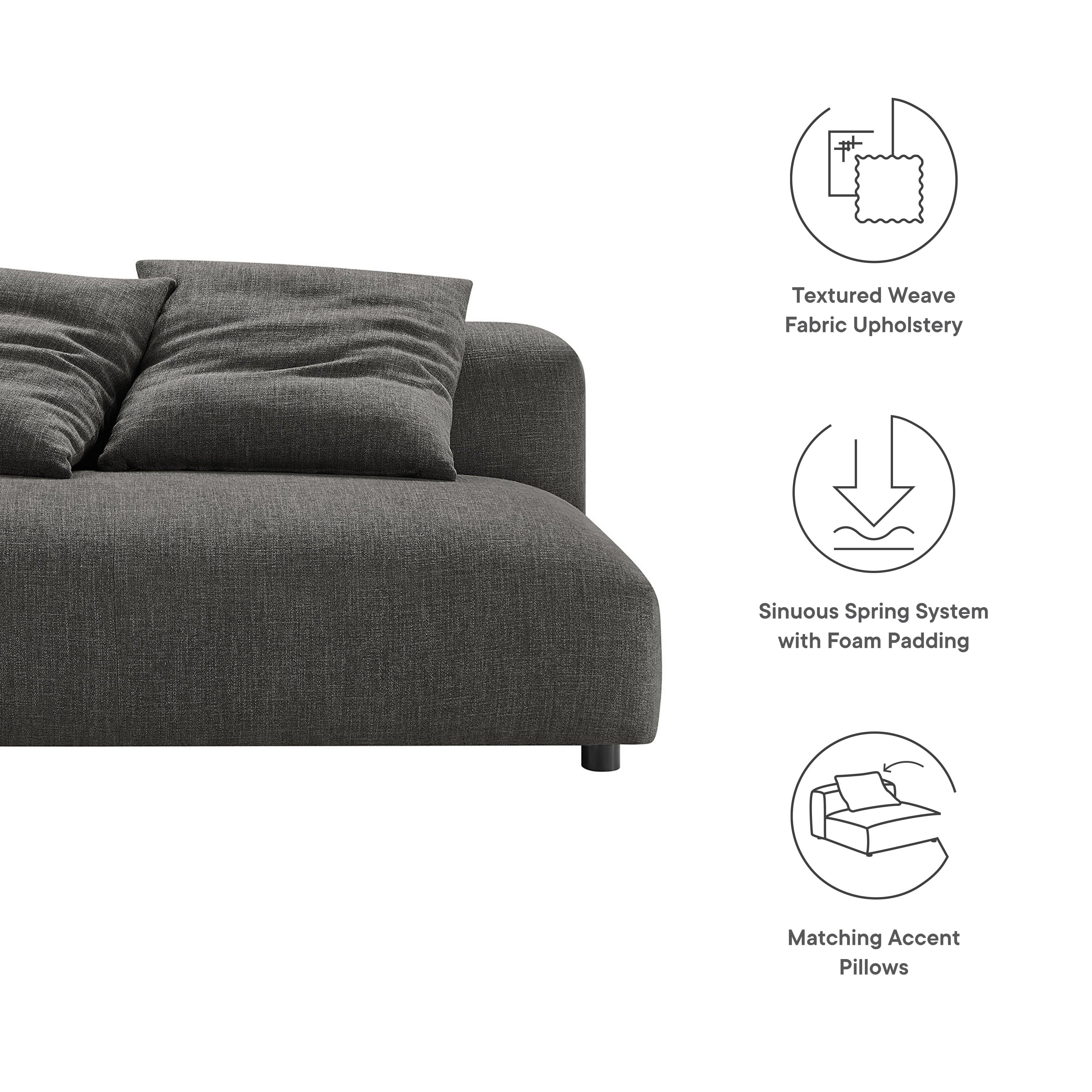 Solace Modular Upholstered Fabric Armless Loveseat