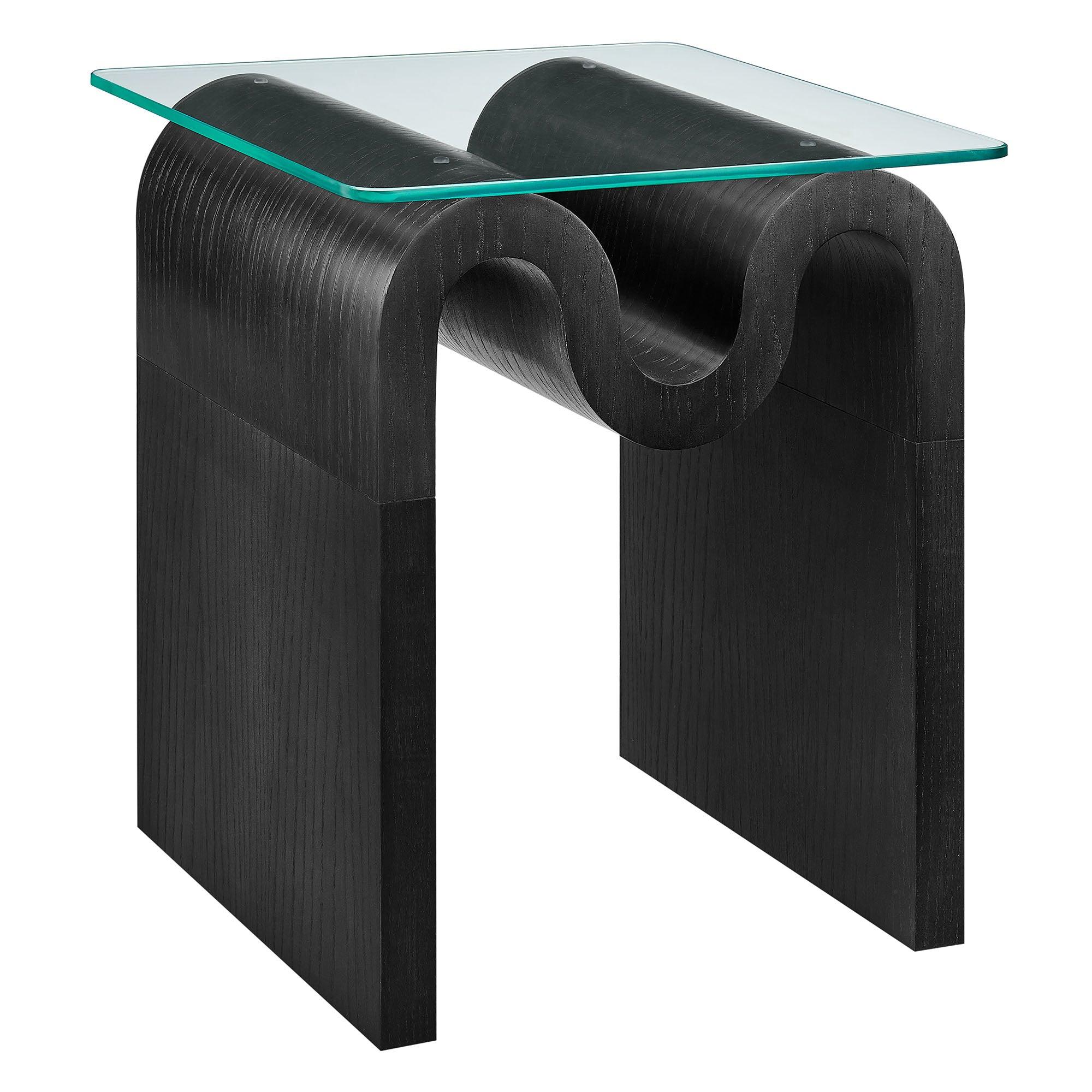 Ondine Glass Top Side Table