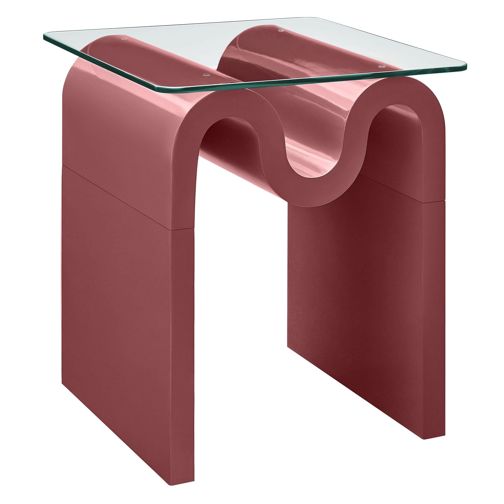 Ondine Glass Top Side Table