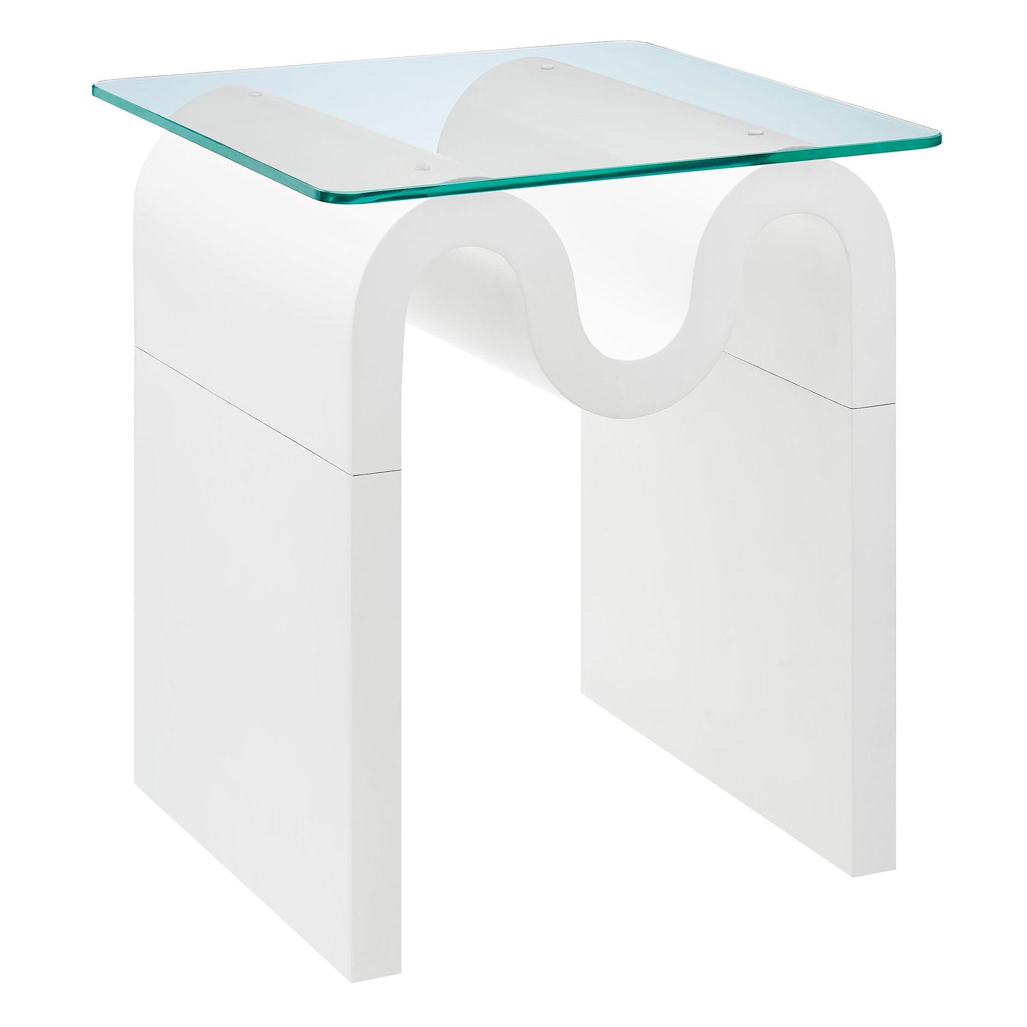 Ondine Glass Top Side Table