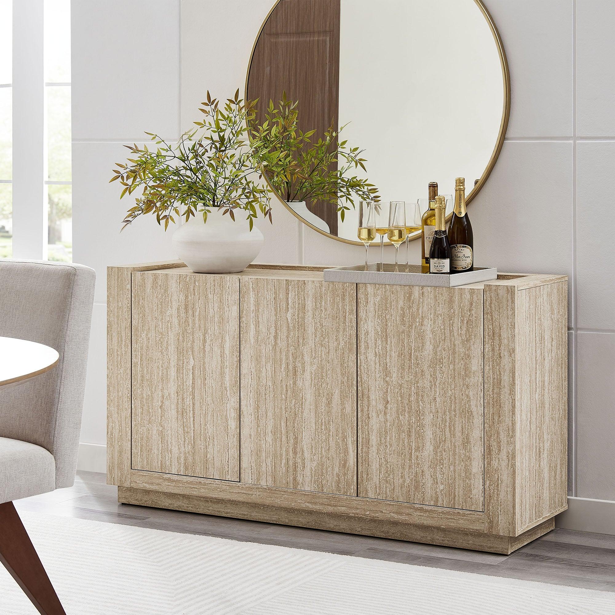 Hollis 59" Travertine Sideboard