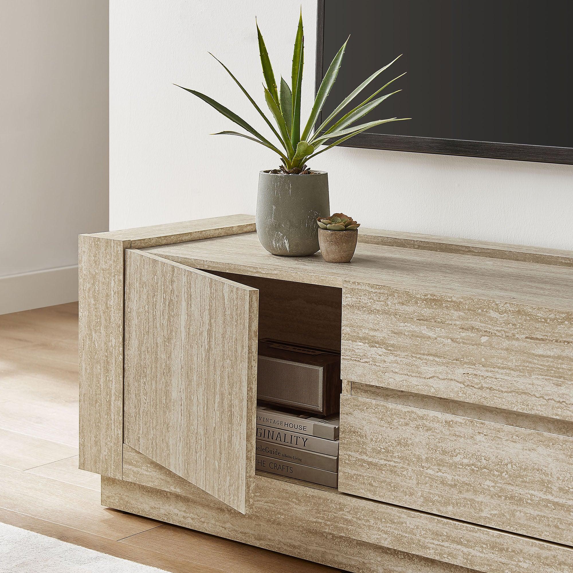 Hollis 59" Travertine TV Stand