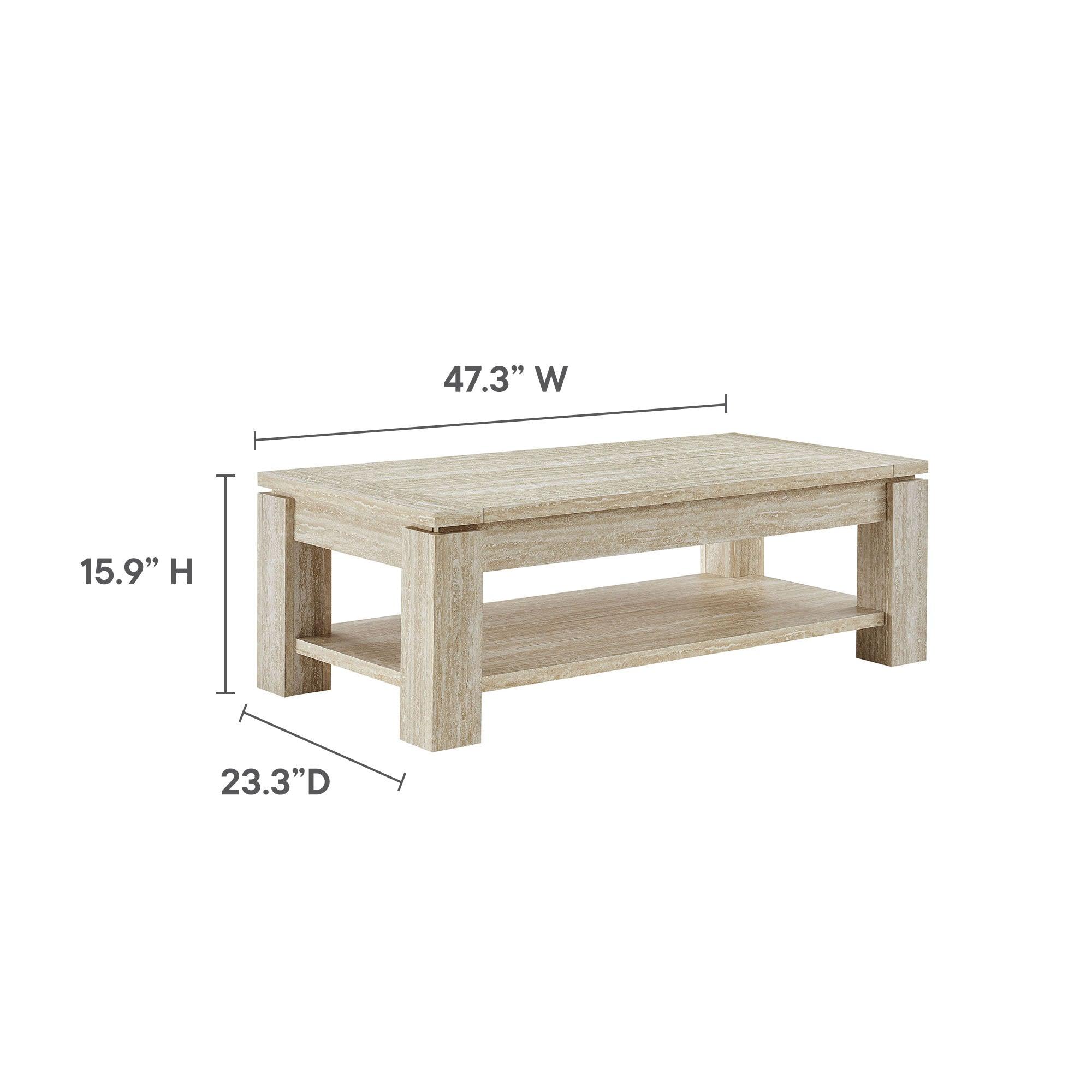 Hollis Travertine Coffee Table