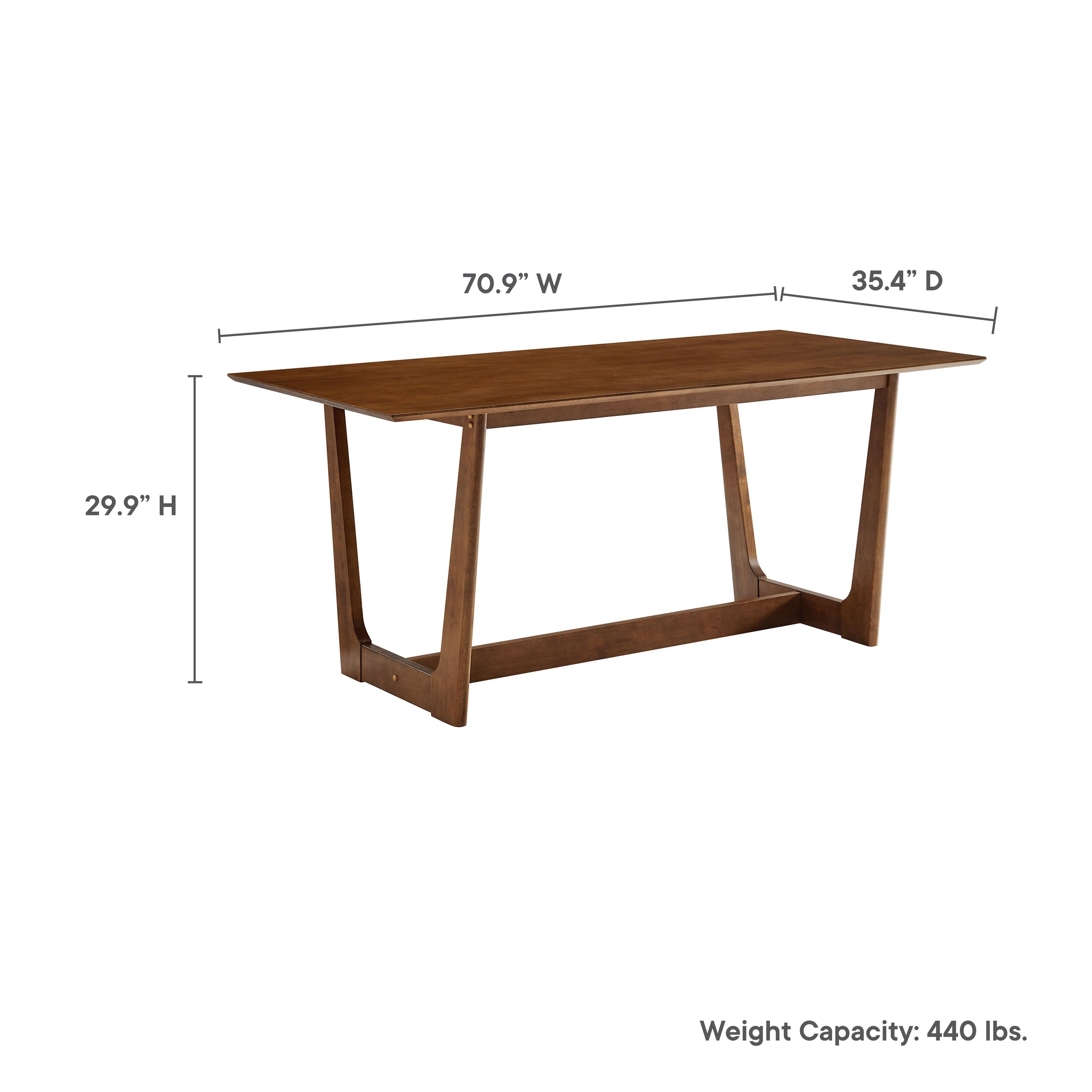 Solara 7-Piece Wood Dining Set with Vegan Leather Armchairs