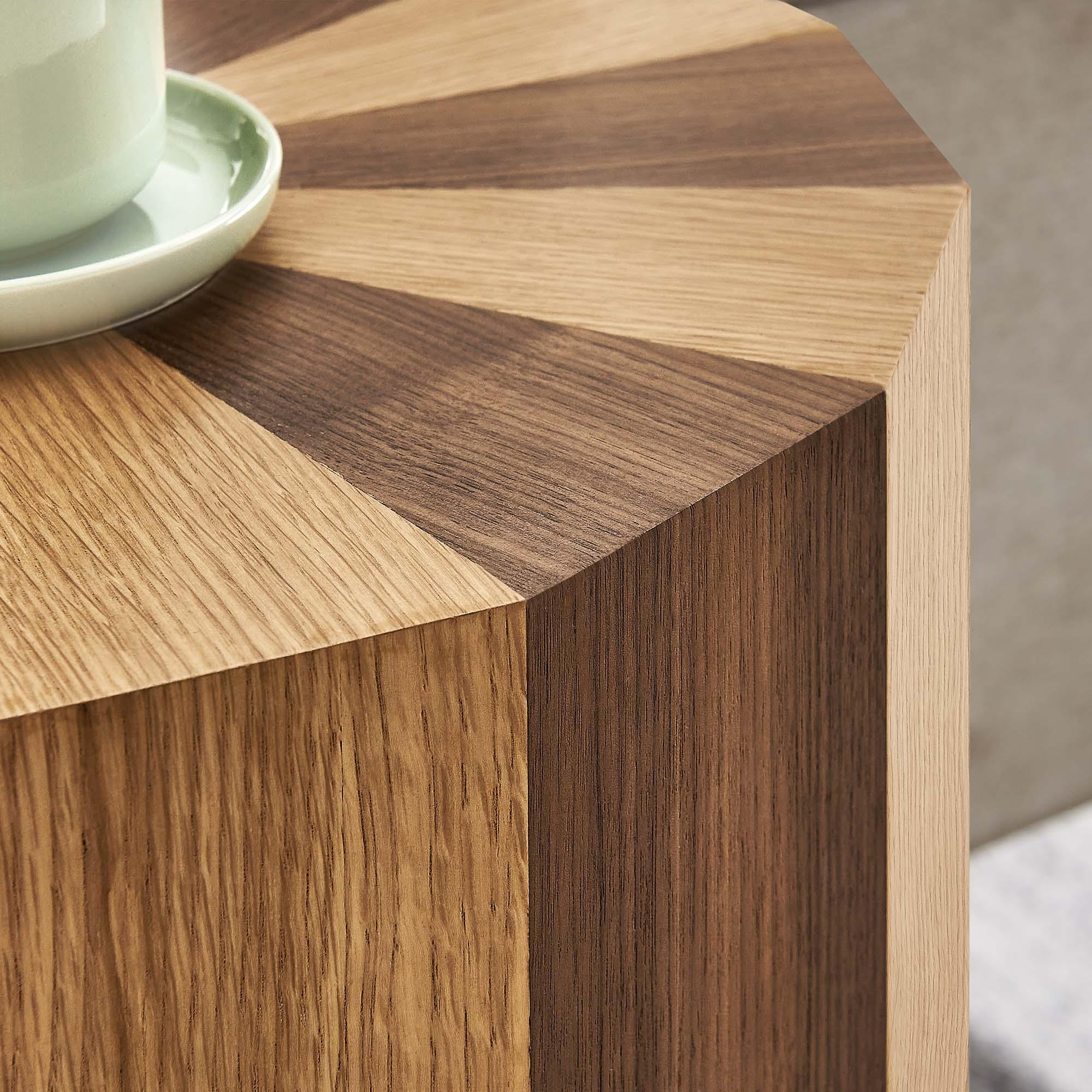 Twirl Two-Toned Wood Veneer Side Table