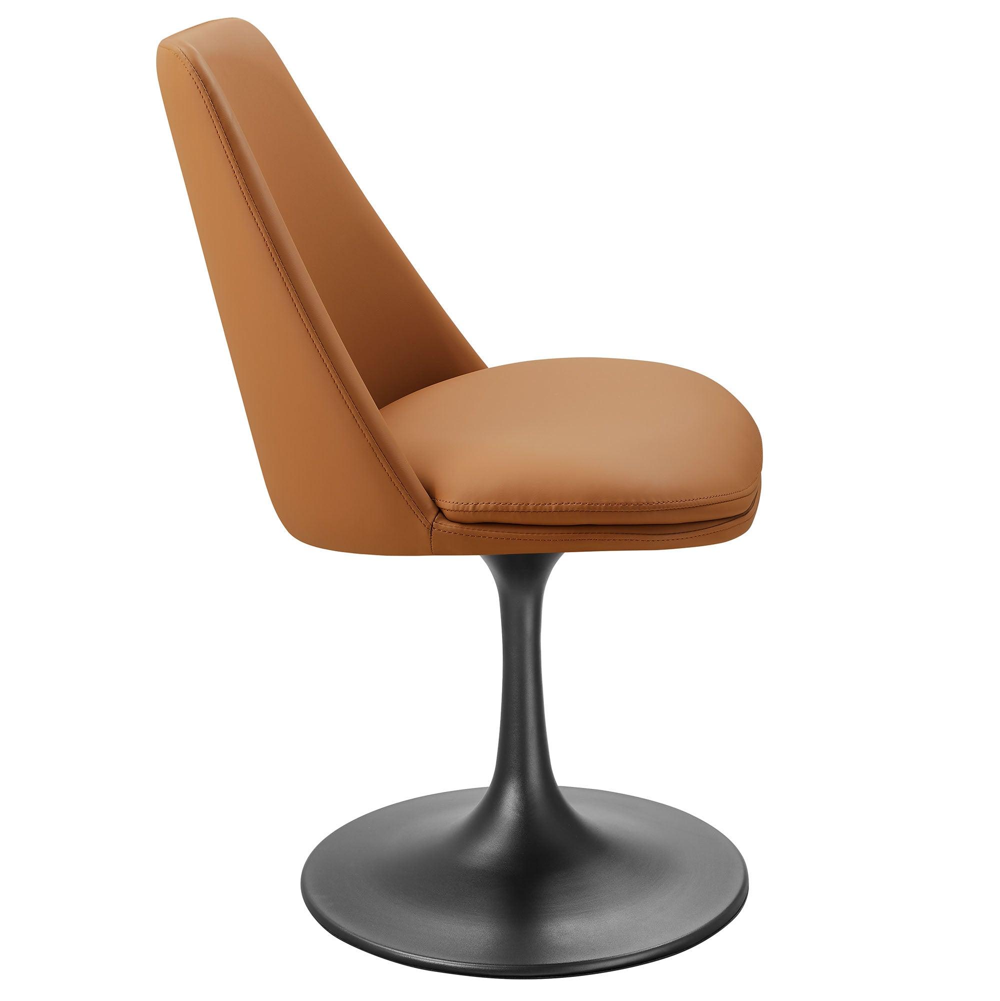 Lippa Swivel Dining Vegan Leather Side Chair