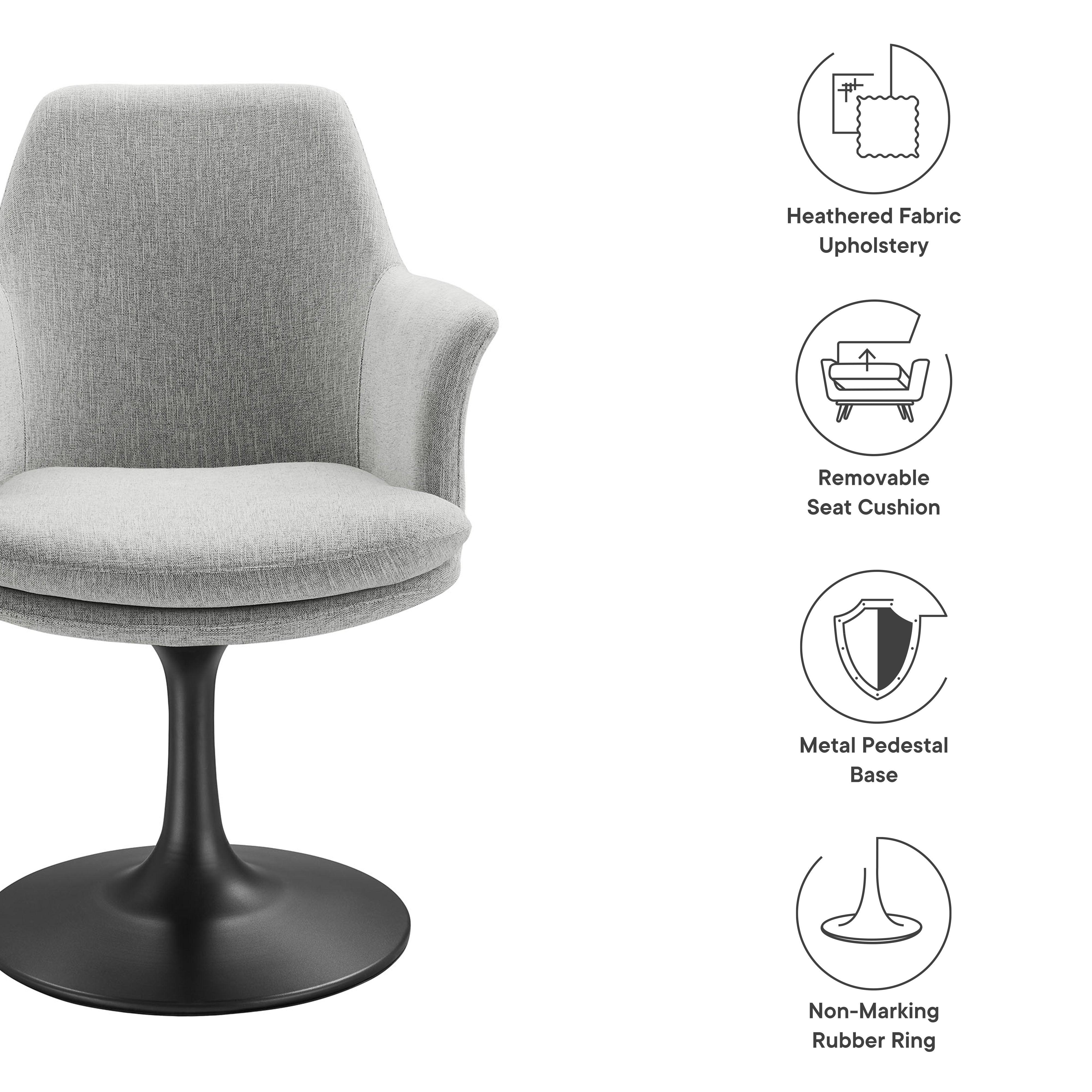 Lippa Swivel Dining Upholstered Armchair