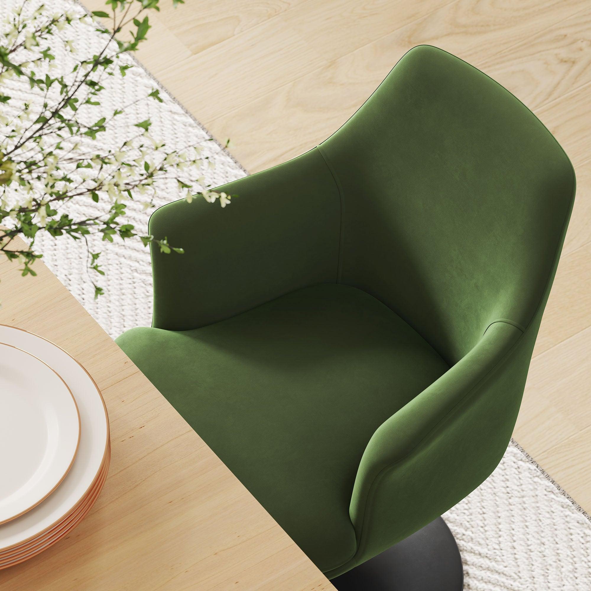 Lippa Swivel Dining Performance Velvet Armchair