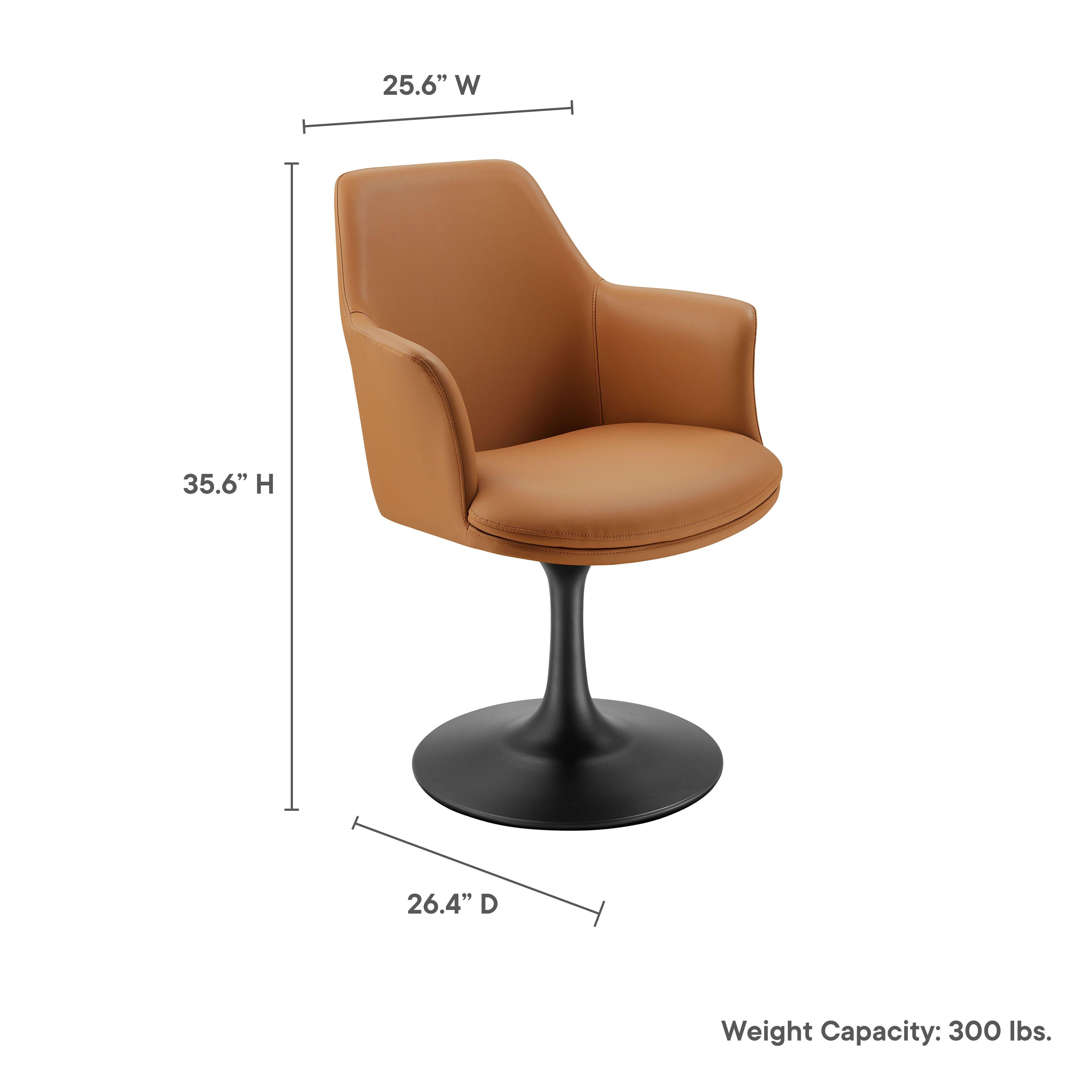 Lippa Swivel Dining Vegan Leather Armchair