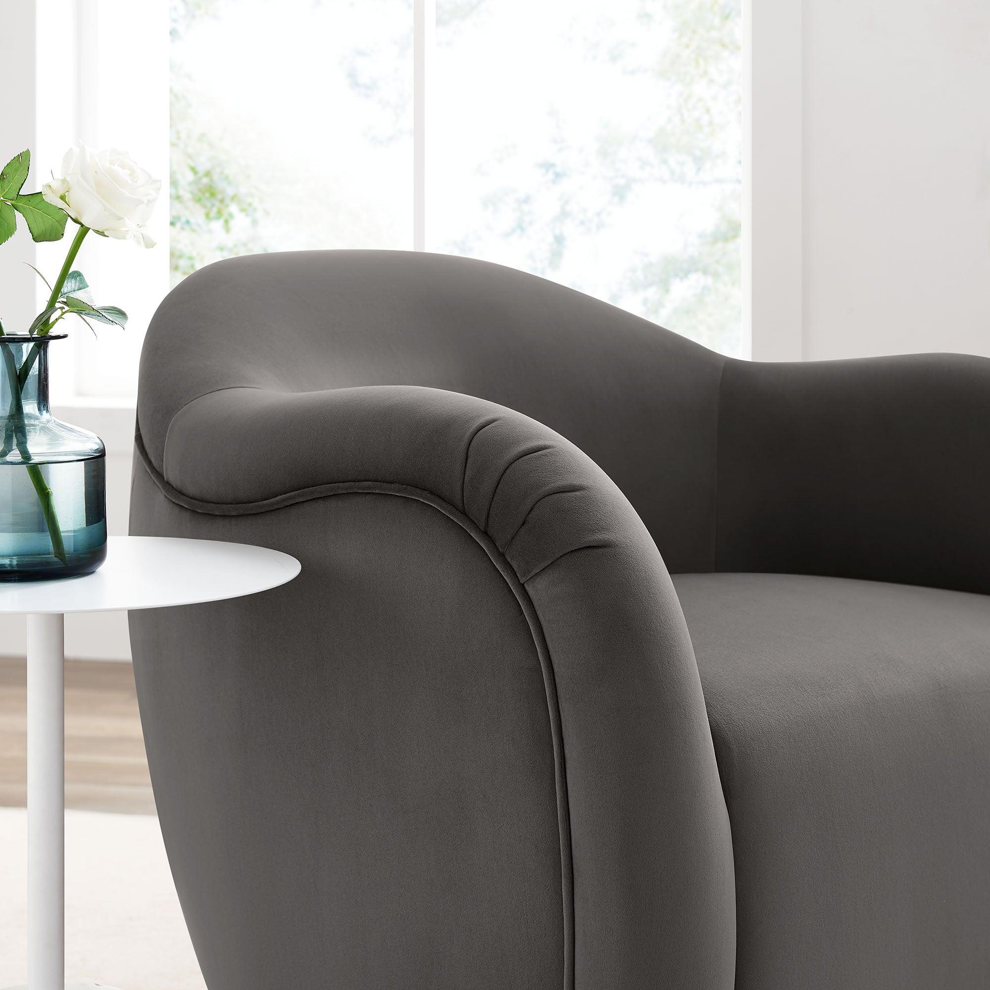 Compose Performance Velvet Swivel Armchair