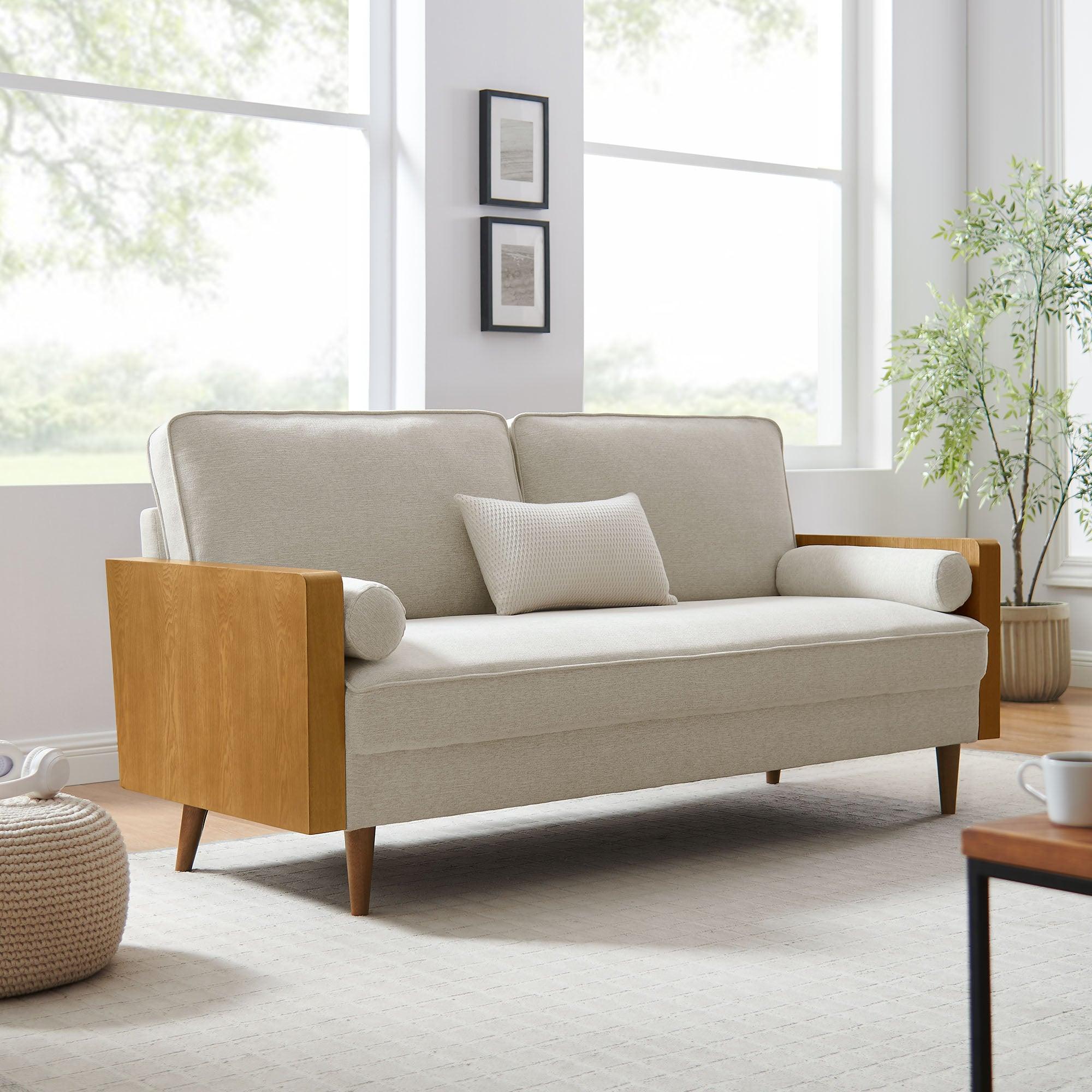 Kellan Heathered Fabric Upholstered Sofa