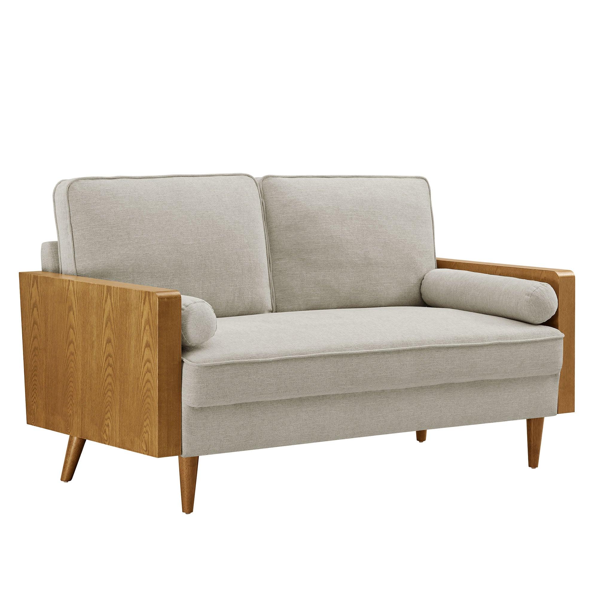 Kellan Heathered Weave Fabric Loveseat