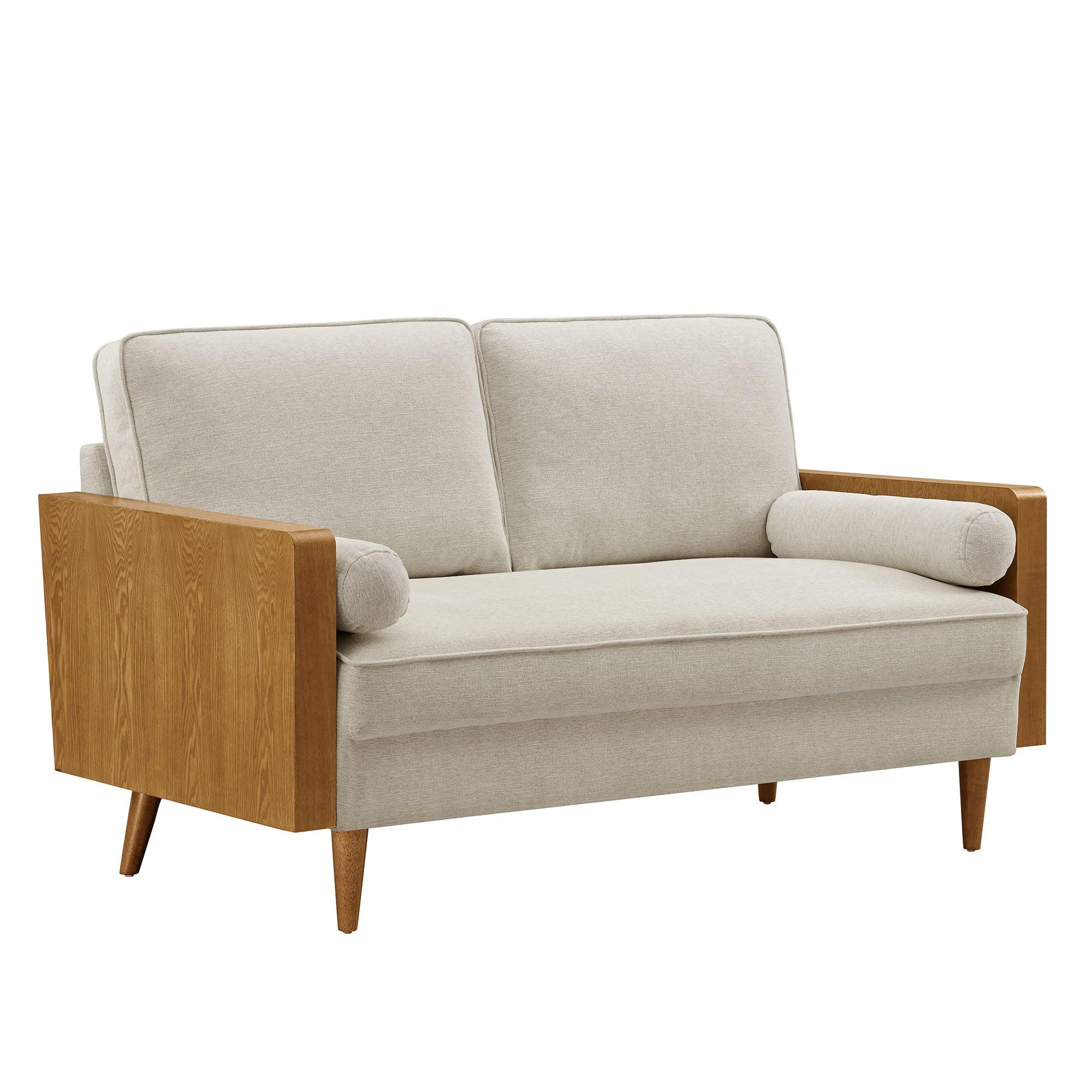 Kellan Heathered Weave Fabric Loveseat