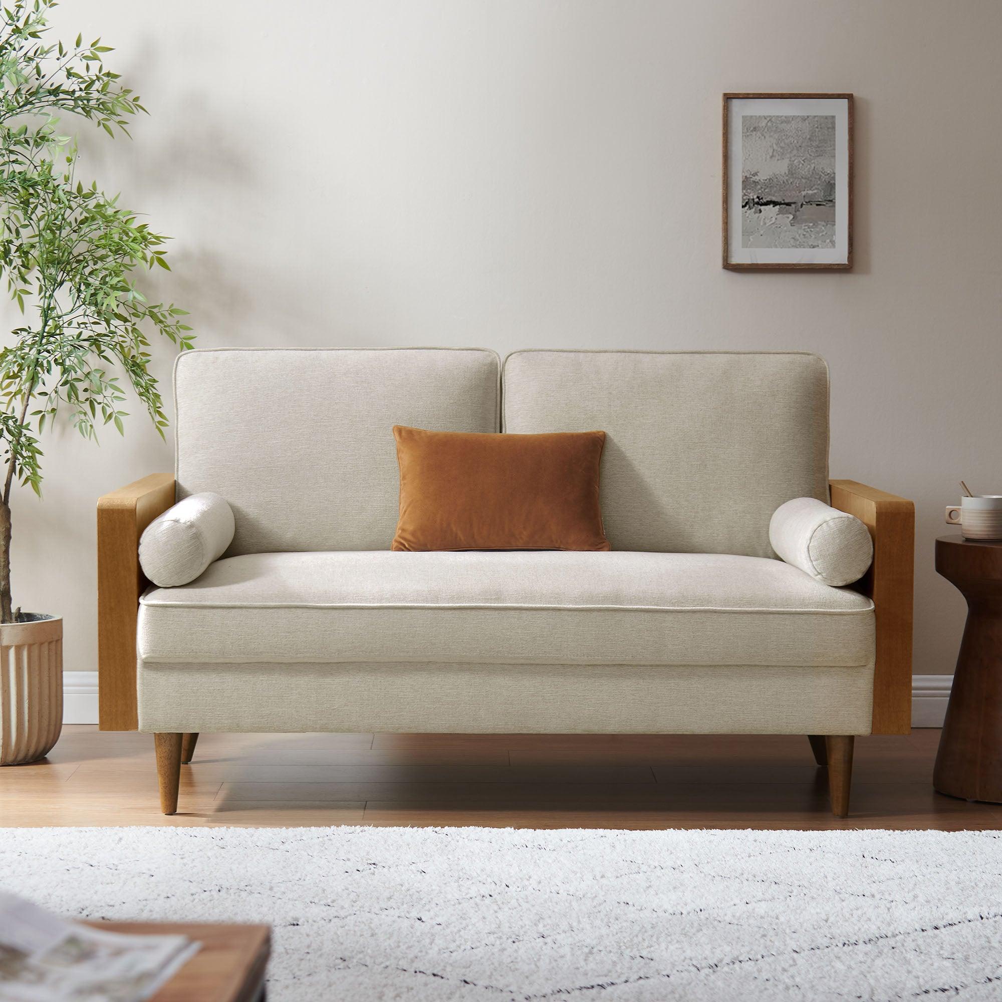 Kellan Heathered Weave Fabric Loveseat