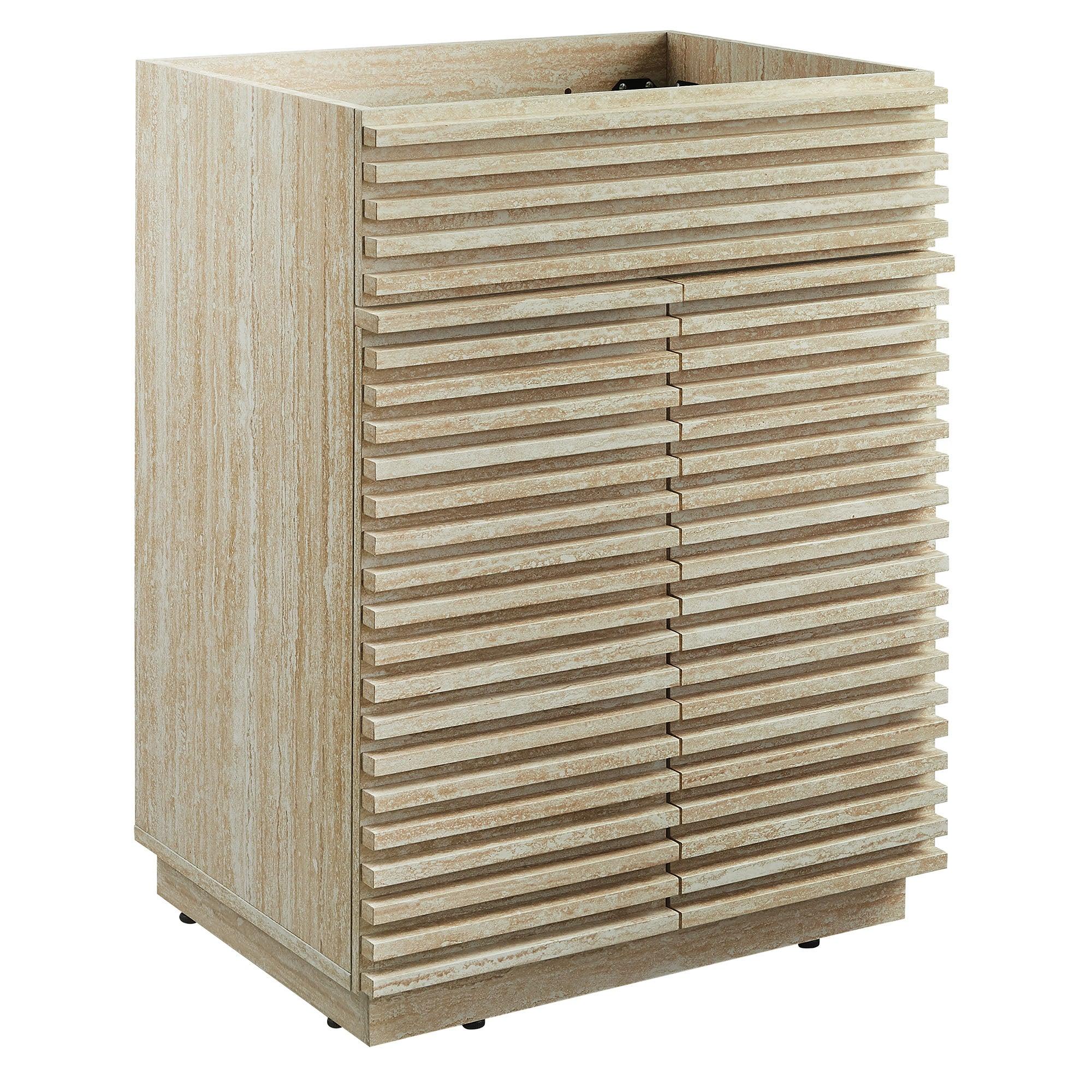 Render 24" Faux Travertine Bathroom Vanity Cabinet (Sink Not Included)