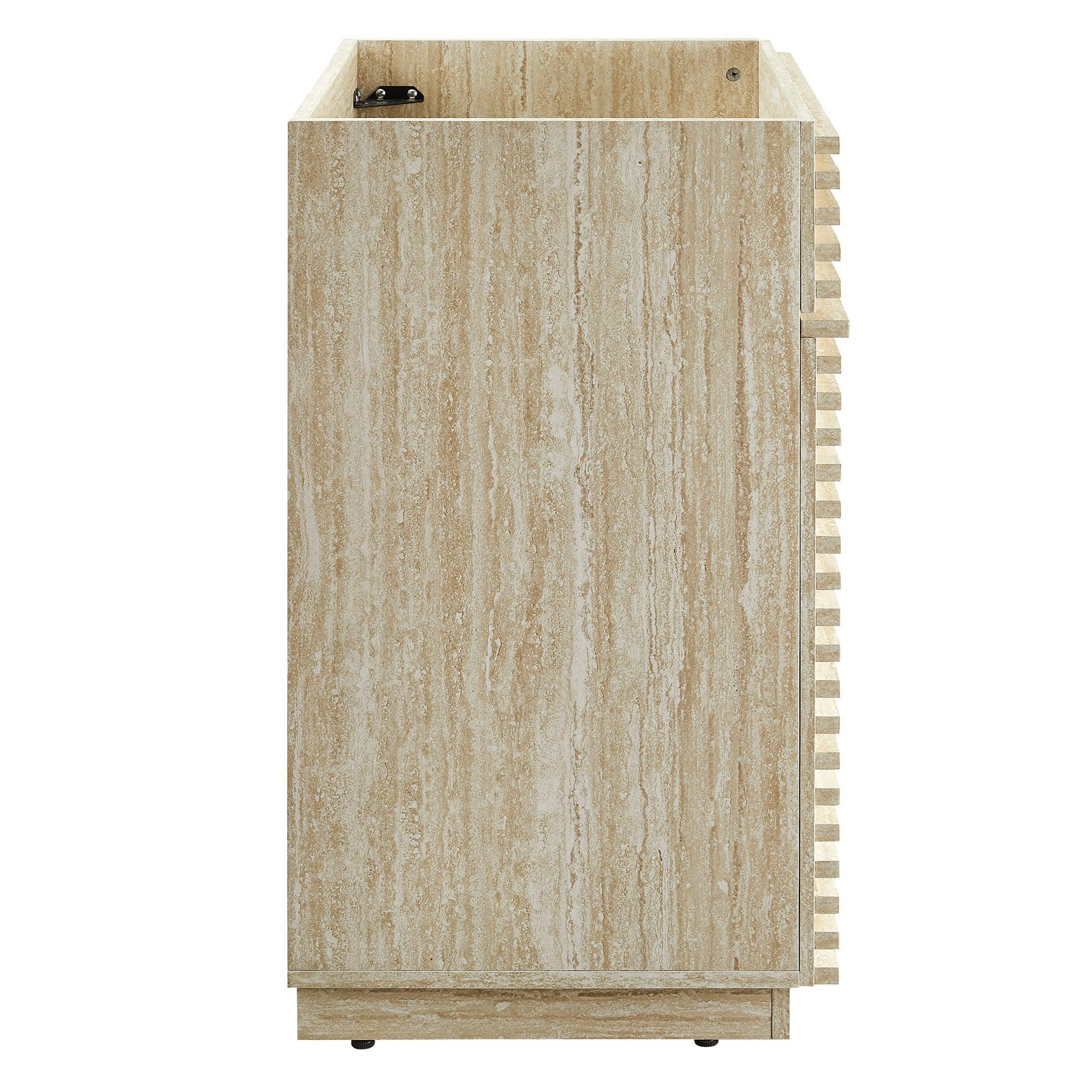 Render 24" Faux Travertine Bathroom Vanity Cabinet (Sink Not Included)