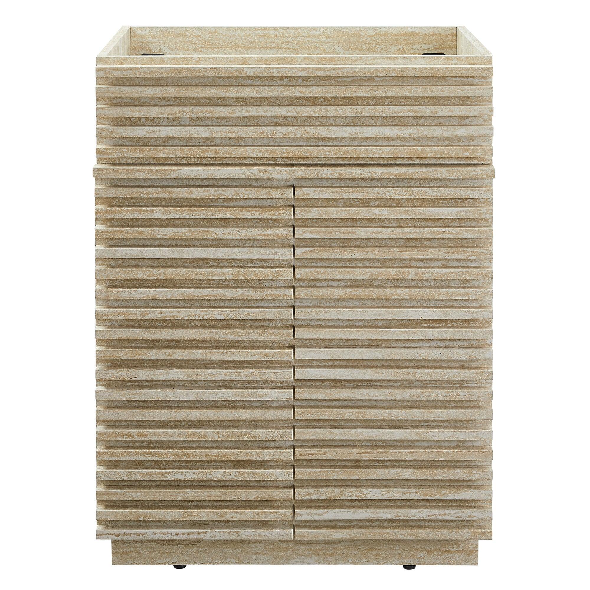 Render 24" Faux Travertine Bathroom Vanity Cabinet (Sink Not Included)