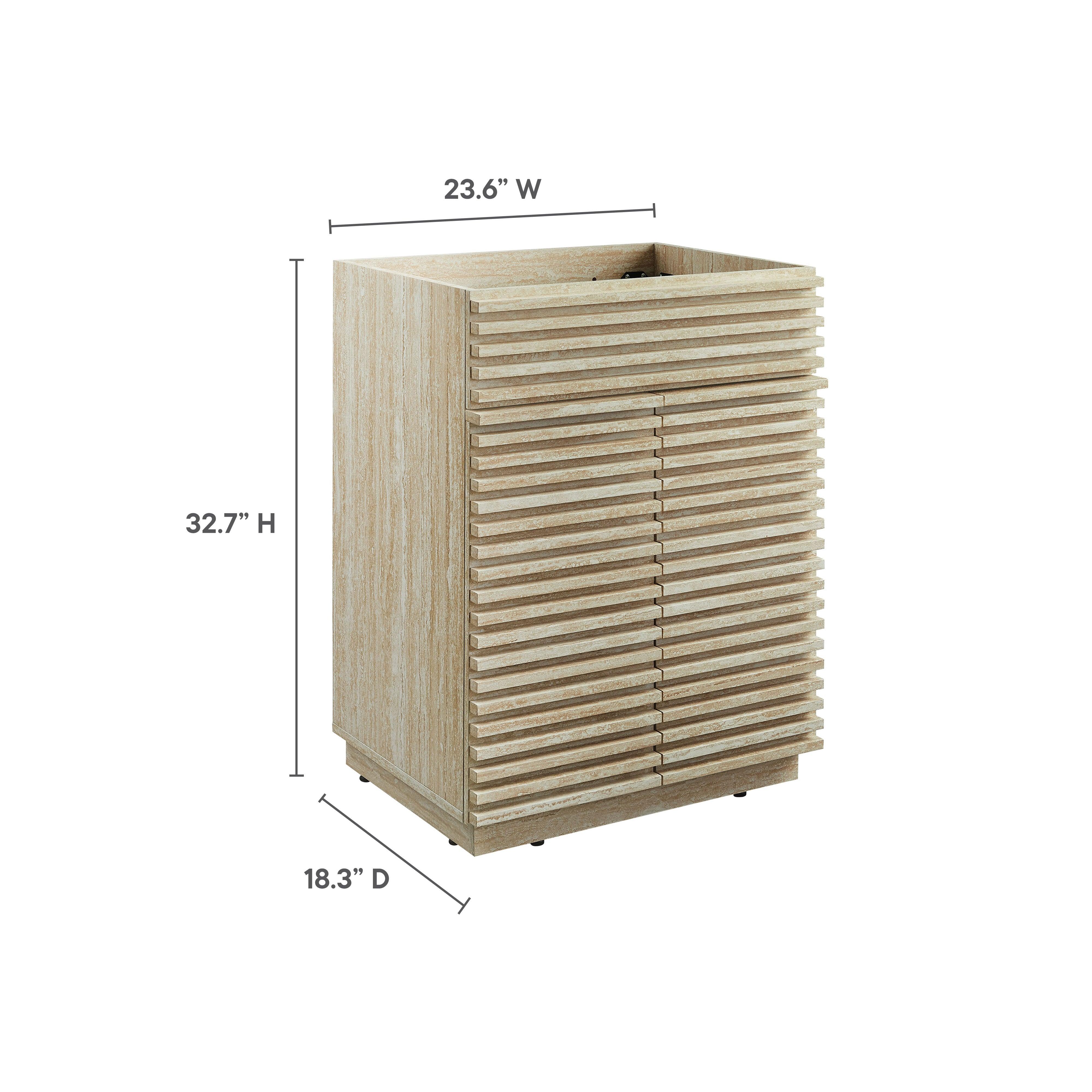 Render 24" Faux Travertine Bathroom Vanity Cabinet (Sink Not Included)