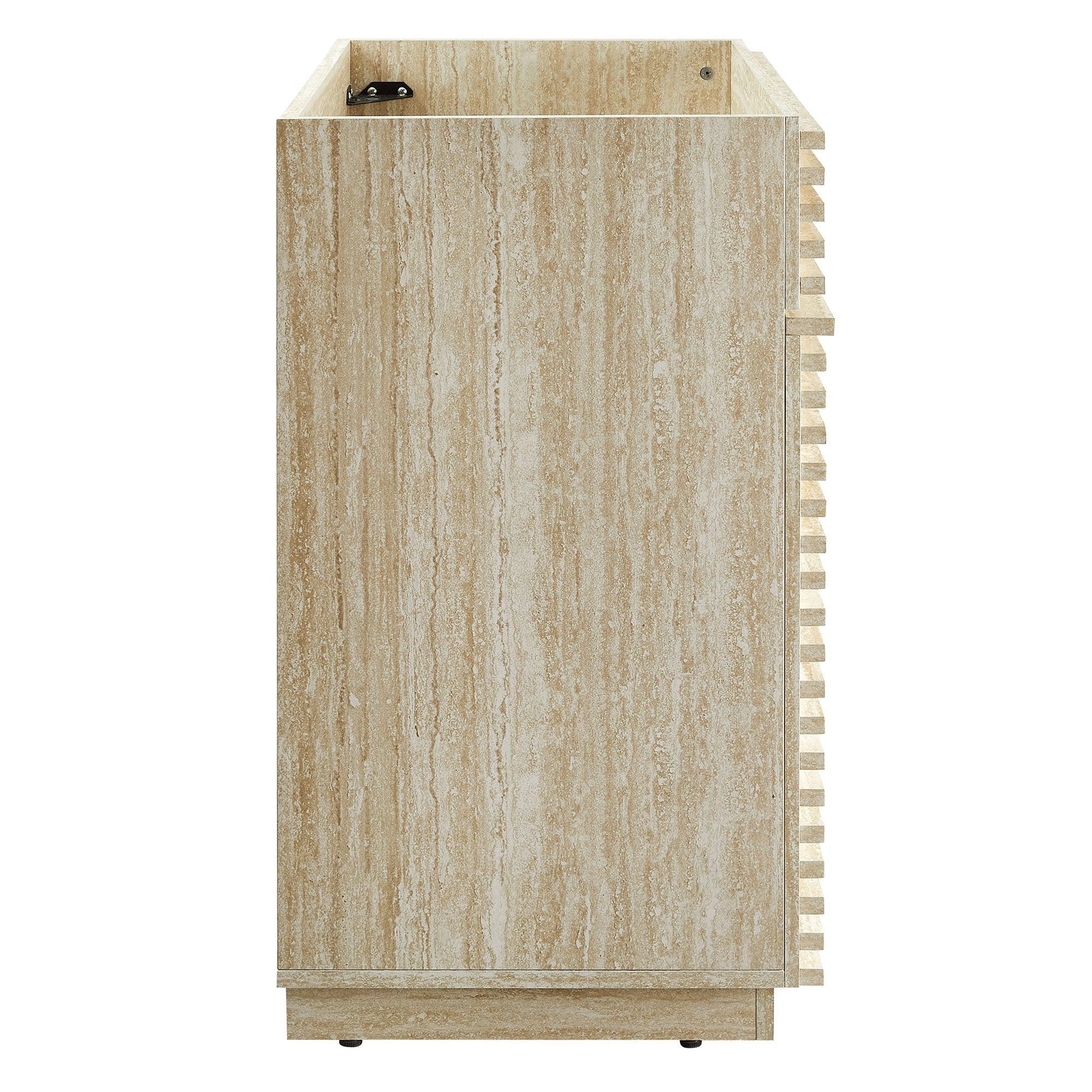 Render 30" Faux Travertine Bathroom Vanity Cabinet (Sink Not Included)