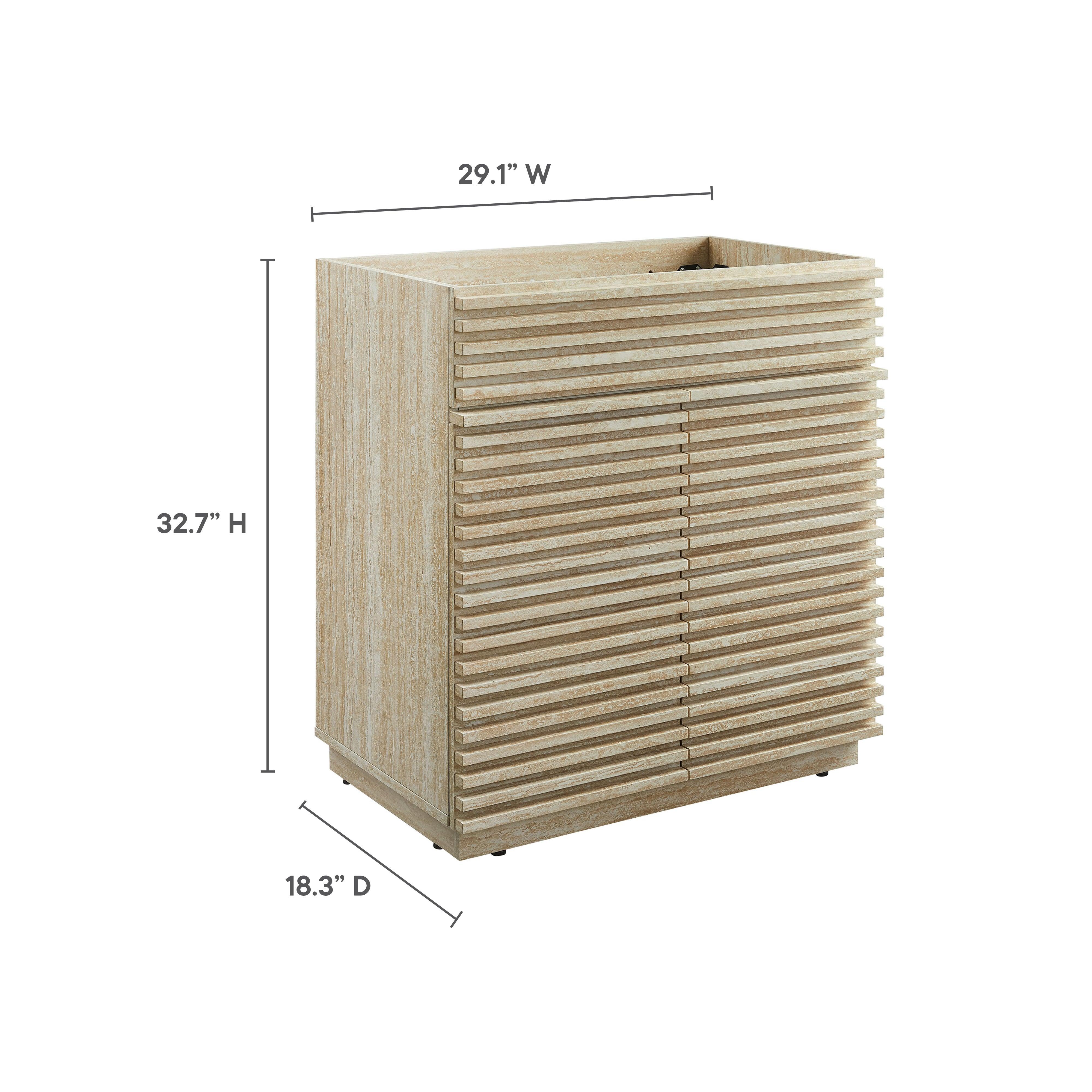 Render 30" Faux Travertine Bathroom Vanity Cabinet (Sink Not Included)