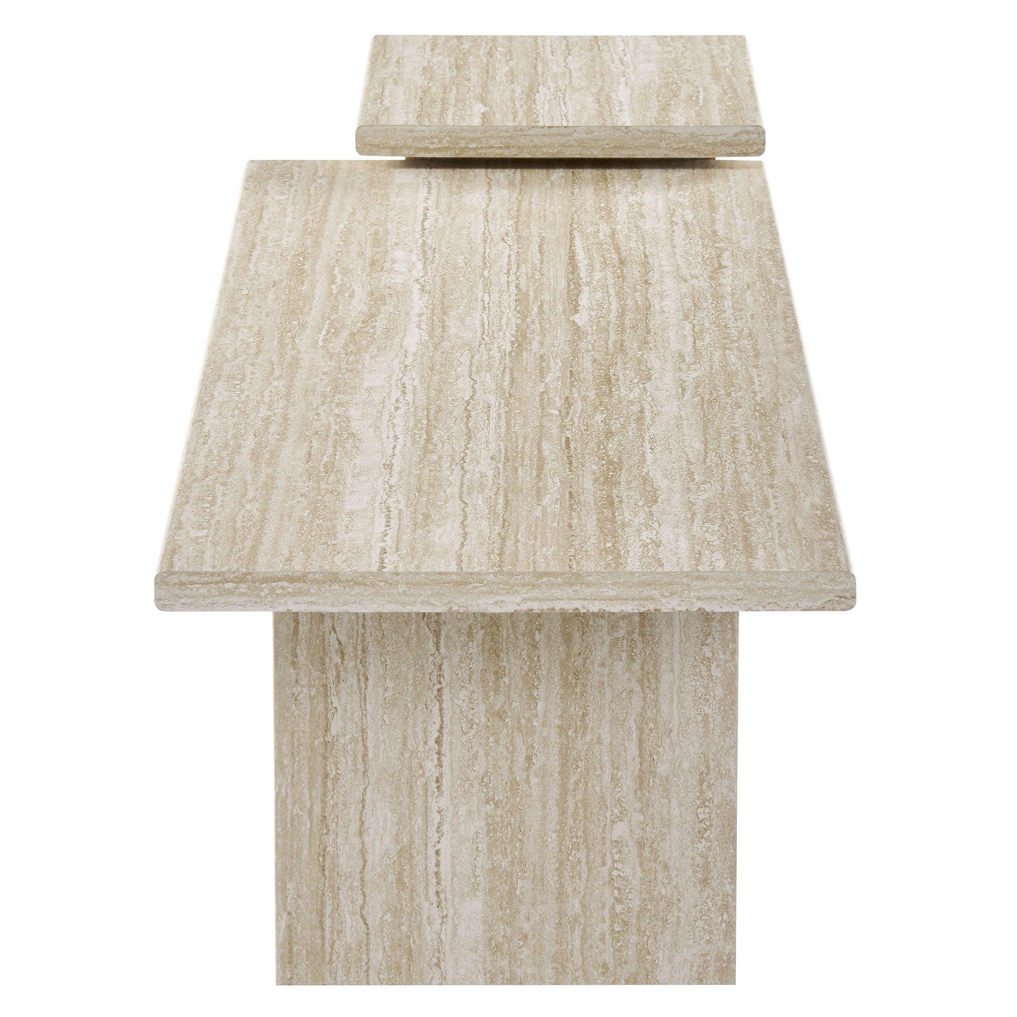 Render Nesting Faux Travertine Coffee Tables Set of 2